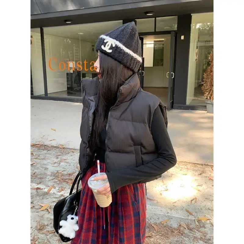 YYAHAHAS Stand Up Collar Short Black Vest Women's Winter New Item Small and Thick Camisole Jacket Female Clothing
YYAHAHAS Stand Up Collar Short Black Vest Women's Winter New Item Small and Thick Camisole Jacket Female Clothing