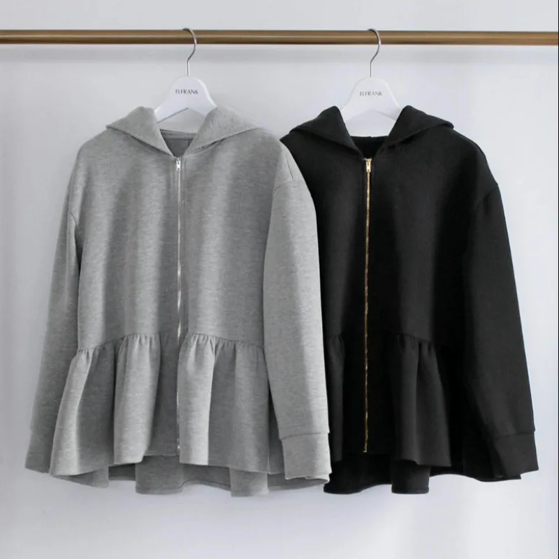 Japanese Hooded Sweater Jacket Zipper Loose Women's Top
Japanese Hooded Sweater Jacket Zipper Loose Women's Top