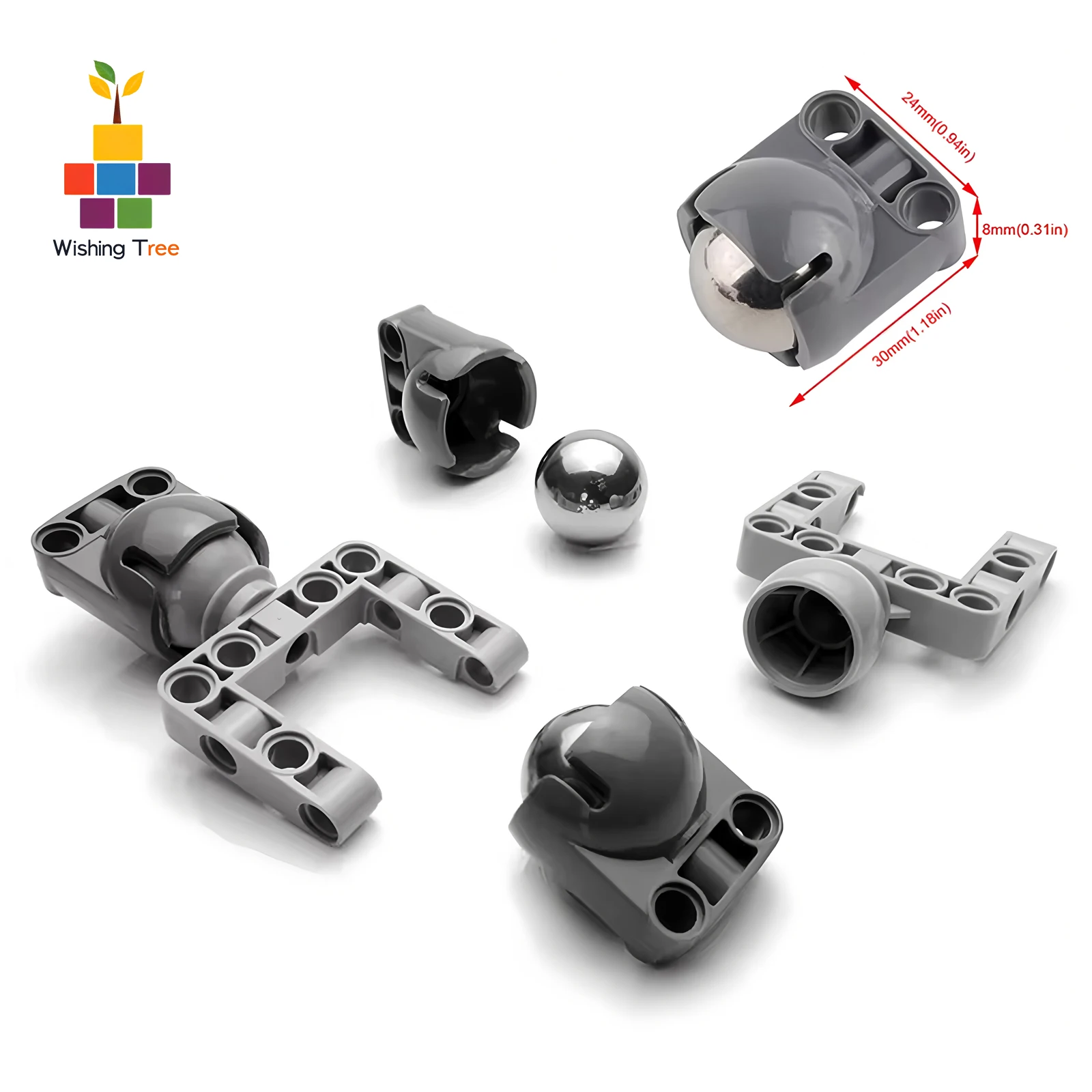 Universal Steering Ball Joint & Wheel Hub Set in Stainless Steel for MOC Parts 9686/92911/92910, Compatible with Most DIY Models
Universal Steering Ball Joint & Wheel Hub Set in Stainless Steel for MOC Parts 9686/92911/92910, Compatible with Most DIY Models