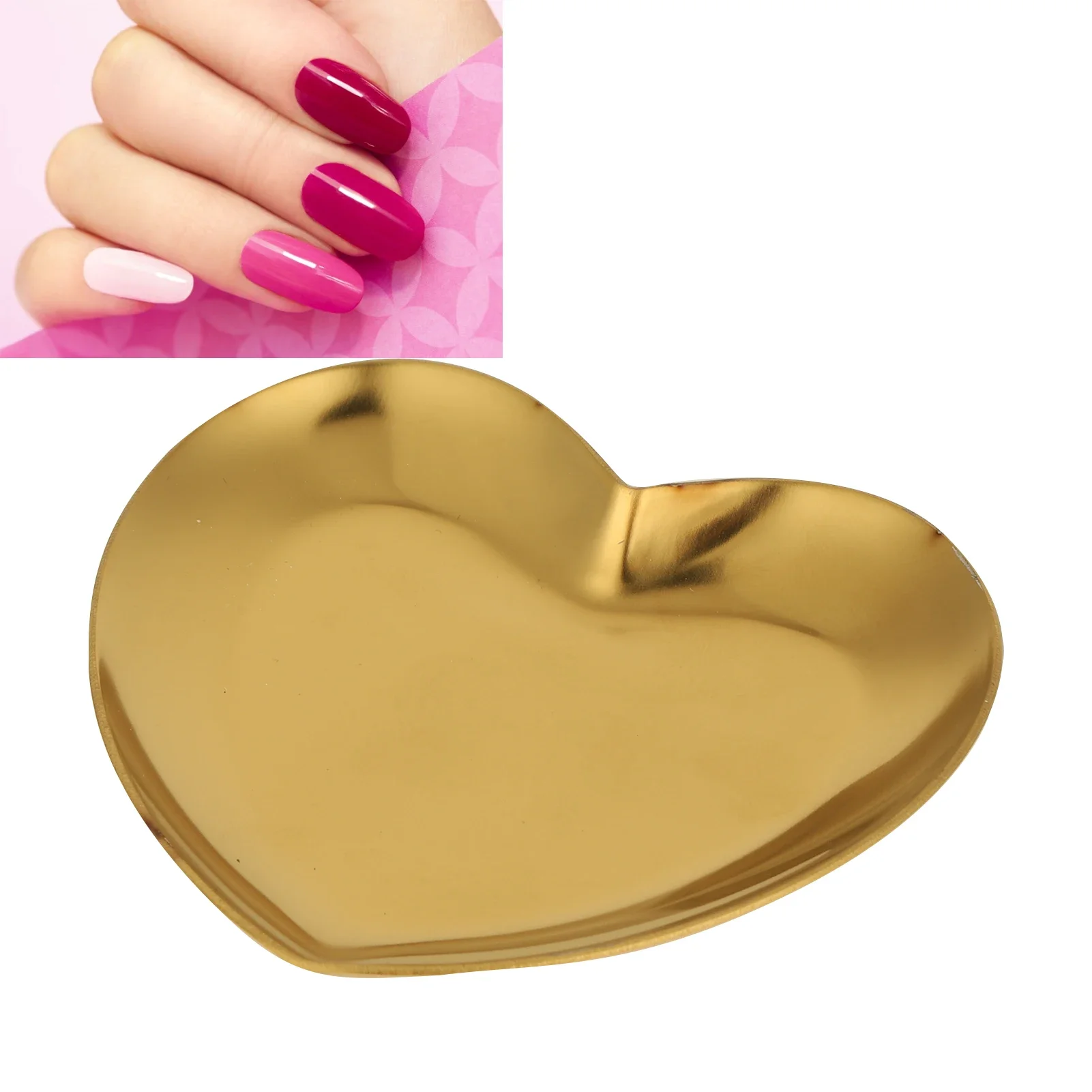 Heart Shaped Nail Art Palette Stainless Steel DIY Makeup Painting Color Mixing TrayGold
Heart Shaped Nail Art Palette Stainless Steel DIY Makeup Painting Color Mixing TrayGold