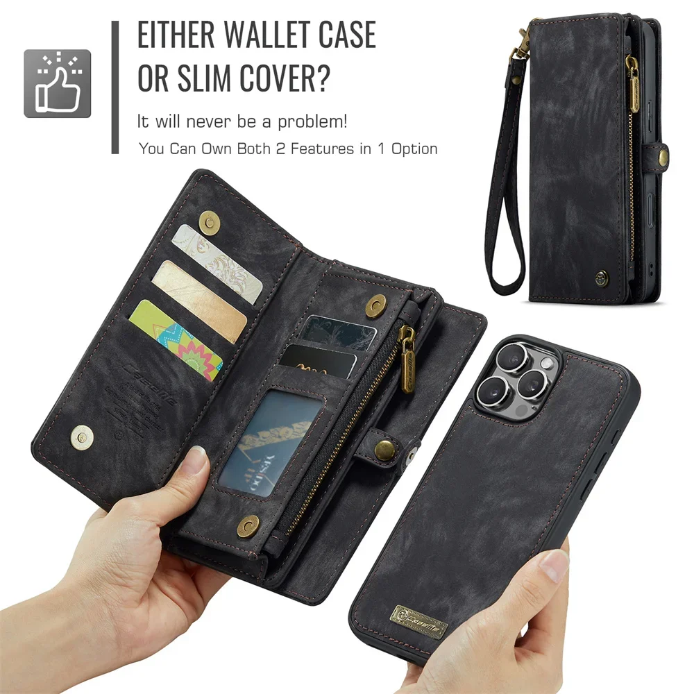 CaseMe Detachable Wallet Leather Case For iPhone 17 15 12 14 11 13 16 Pro Max Mini 14 15 16 Plus Card Slots Holder Zipper Cover
CaseMe Detachable Wallet Leather Case For iPhone 17 15 12 14 11 13 16 Pro Max Mini 14 15 16 Plus Card Slots Holder Zipper Cover