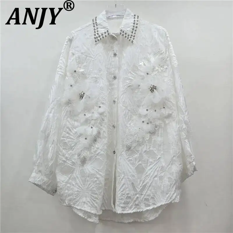 ANJY Spring Summer New Women French Style Versatile Three-Dimensional Flower Design Shirt Niche Heavy Diamonds Ins Blouse A23349
ANJY Spring Summer New Women French Style Versatile Three-Dimensional Flower Design Shirt Niche Heavy Diamonds Ins Blouse A23349