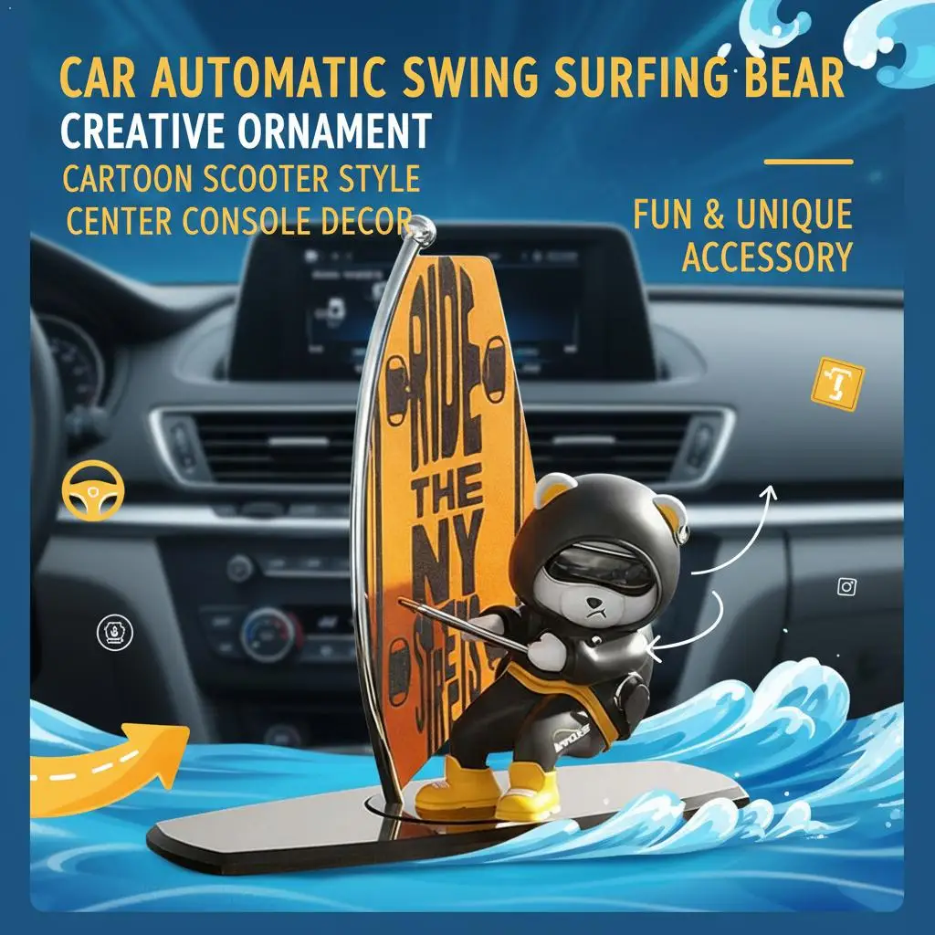 Surfing Bear Car Dashboard Decor Funny Cartoon Ornament For Center Console Creative Auto Interior Accessories Gift
Surfing Bear Car Dashboard Decor Funny Cartoon Ornament For Center Console Creative Auto Interior Accessories Gift