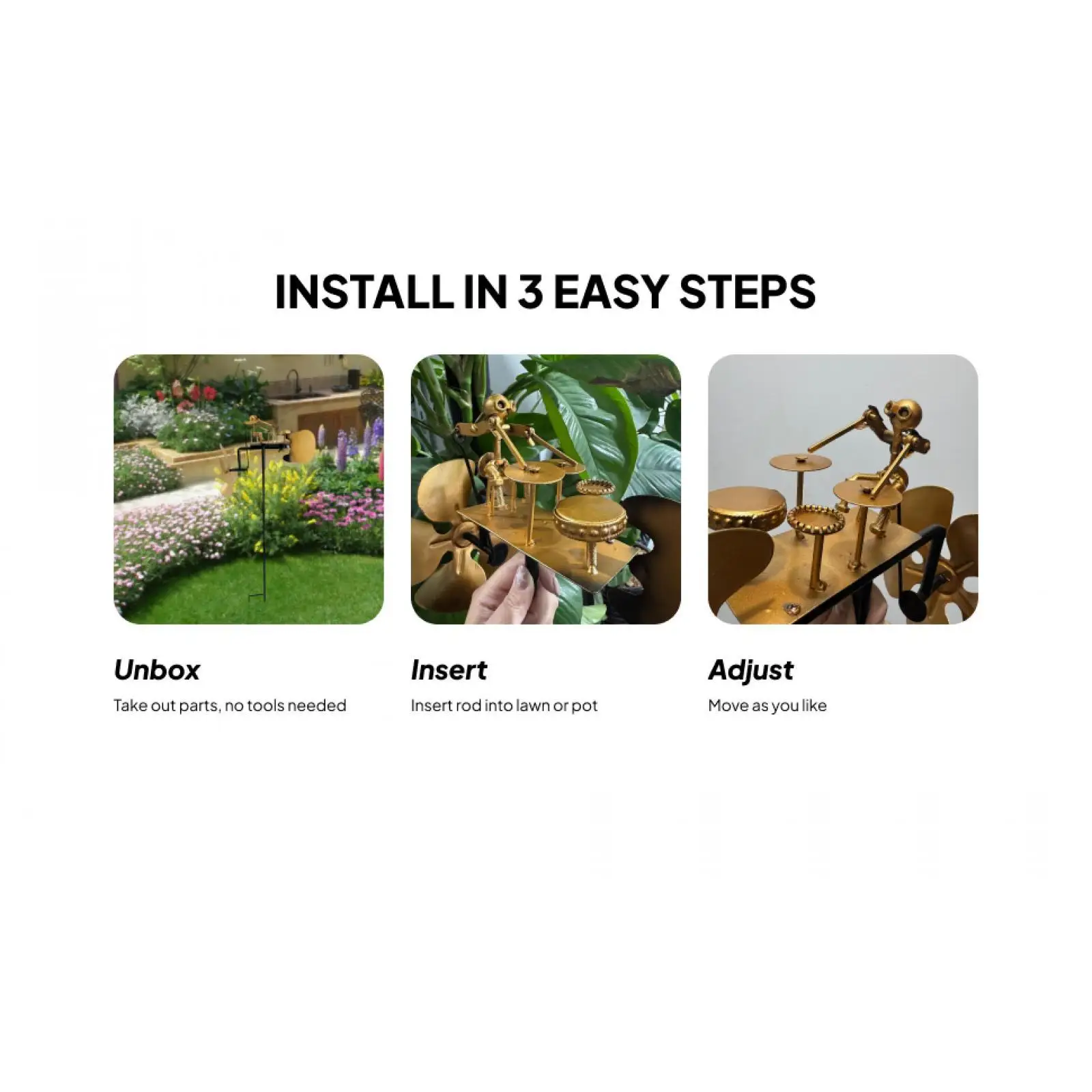 Garden Decoration Kinetic Weather Vane Metal Drummer Windmill Sculpture for Home Garden Landscape Outdoor Walkway
Garden Decoration Kinetic Weather Vane Metal Drummer Windmill Sculpture for Home Garden Landscape Outdoor Walkway