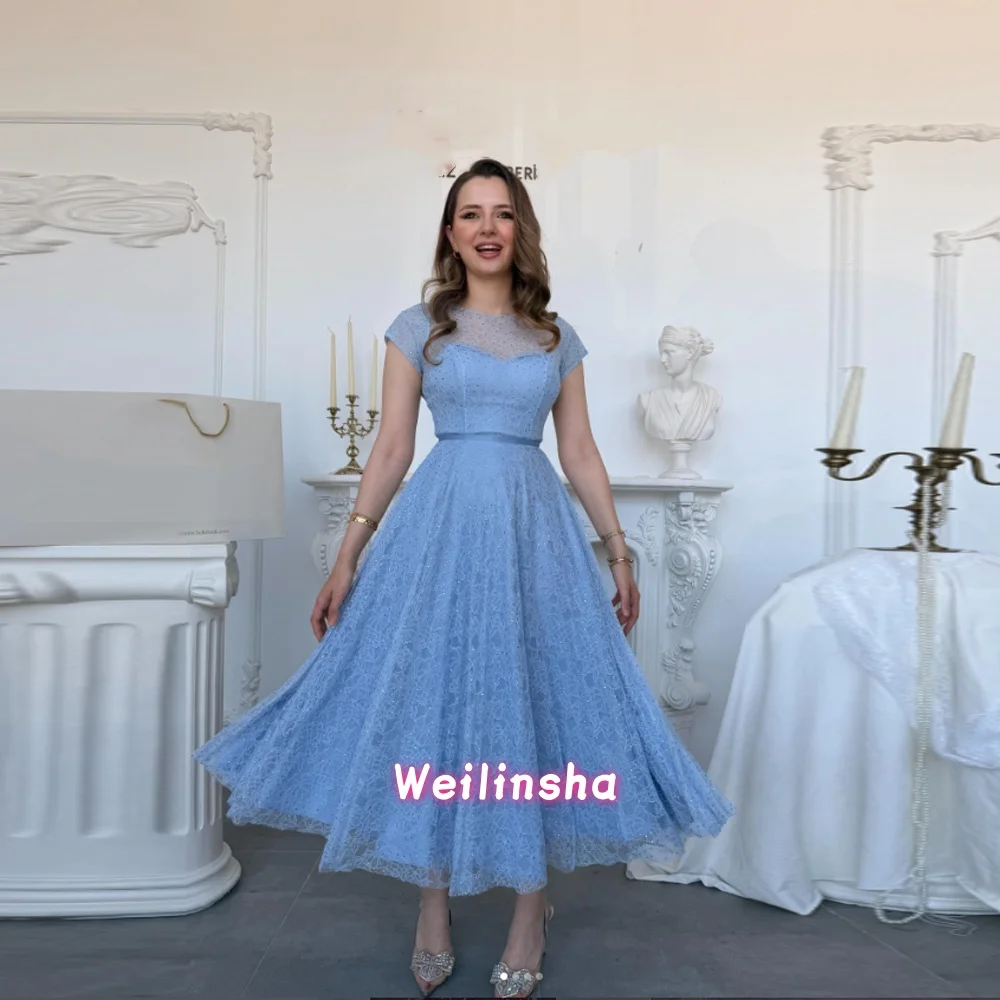 Women's A-line Mother of the Bride Dresses Tea-length Sleeveless Wedding Guest Gown Fashion Sequined Draped Customized Gowns
Women's A-line Mother of the Bride Dresses Tea-length Sleeveless Wedding Guest Gown Fashion Sequined Draped Customized Gowns