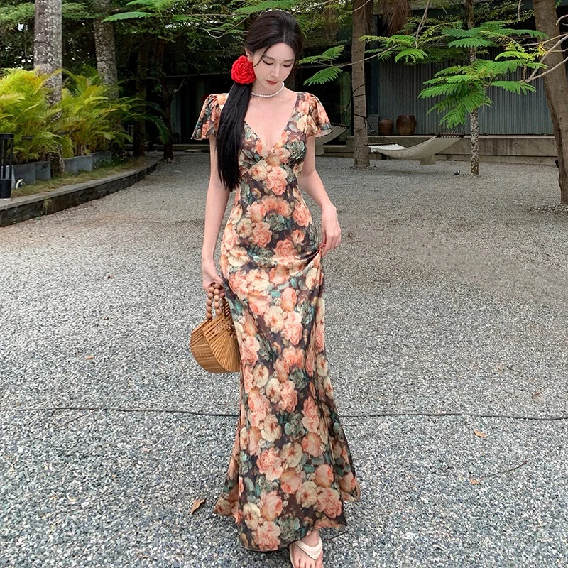 Ele Floral Print V-Ne Dr Slim Waist ort Sve Long Dr Pure Desire Sle Summer Ci Commute A-Line Silhouette
Ele Floral Print V-Ne Dr Slim Waist ort Sve Long Dr Pure Desire Sle Summer Ci Commute A-Line Silhouette