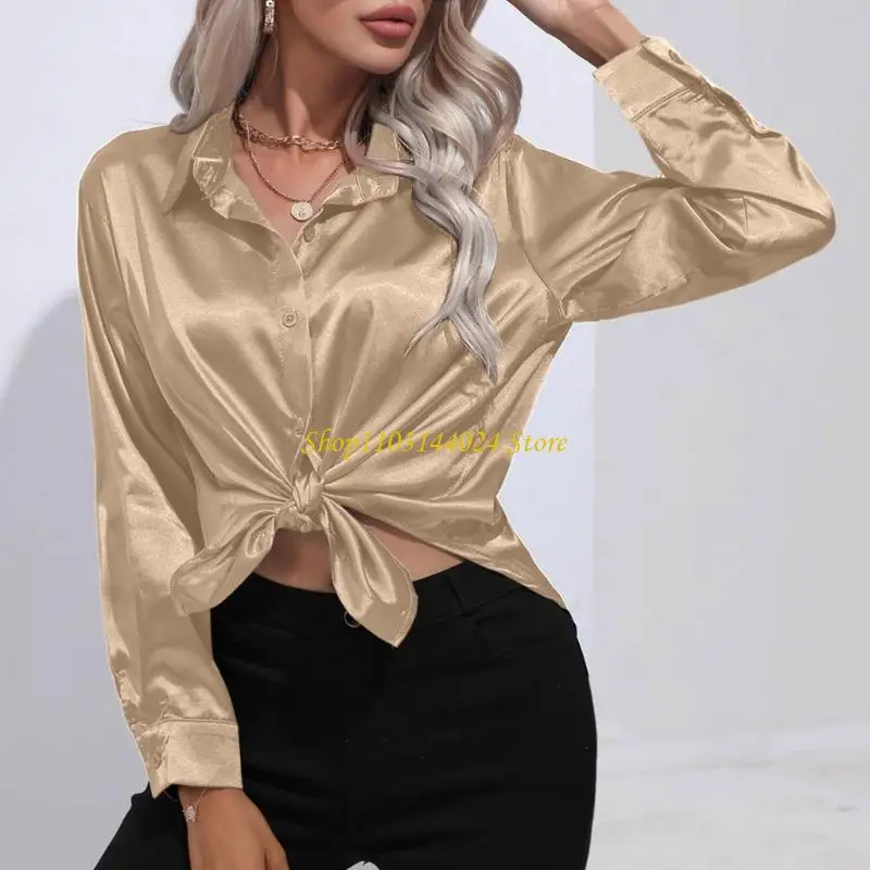 N5KE Women's satin blouse, casual long sleeves, button closure, silk fabric, suitable for business, work, and belted
N5KE Women's satin blouse, casual long sleeves, button closure, silk fabric, suitable for business, work, and belted