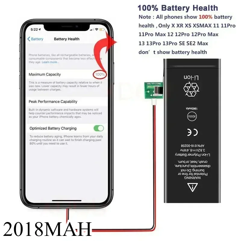 100% New Original 2018MAH Zero-cycle Battery for IPhone SE3 2022 2018mAh Mobile Phone Bateria Tool Sticke
100% New Original 2018MAH Zero-cycle Battery for IPhone SE3 2022 2018mAh Mobile Phone Bateria Tool Sticke