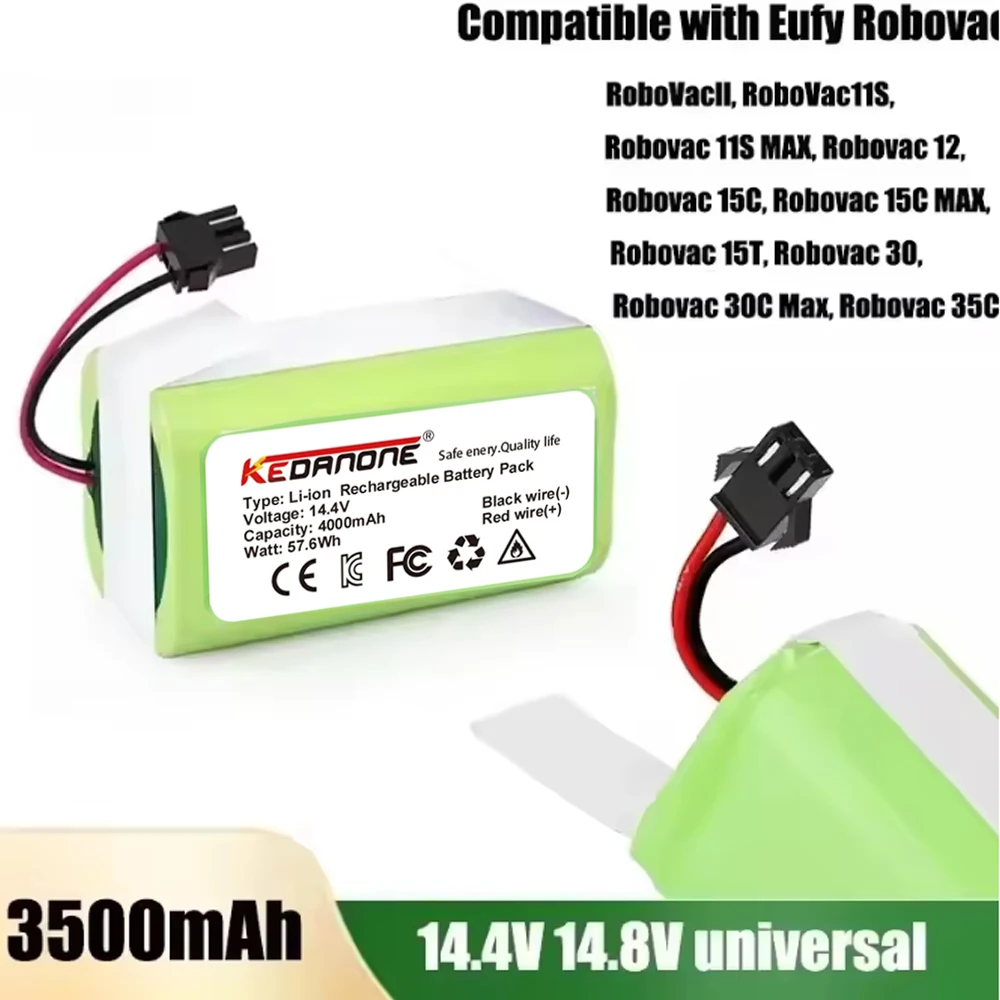 4S1P 18650 14.4V 3500mAh Li-lon Battery for Cecotec Conga 1290 1390 1490 1590 Vacuum Cleaner Genio Deluxe 370 Gutrend Echo 520
4S1P 18650 14.4V 3500mAh Li-lon Battery for Cecotec Conga 1290 1390 1490 1590 Vacuum Cleaner Genio Deluxe 370 Gutrend Echo 520
