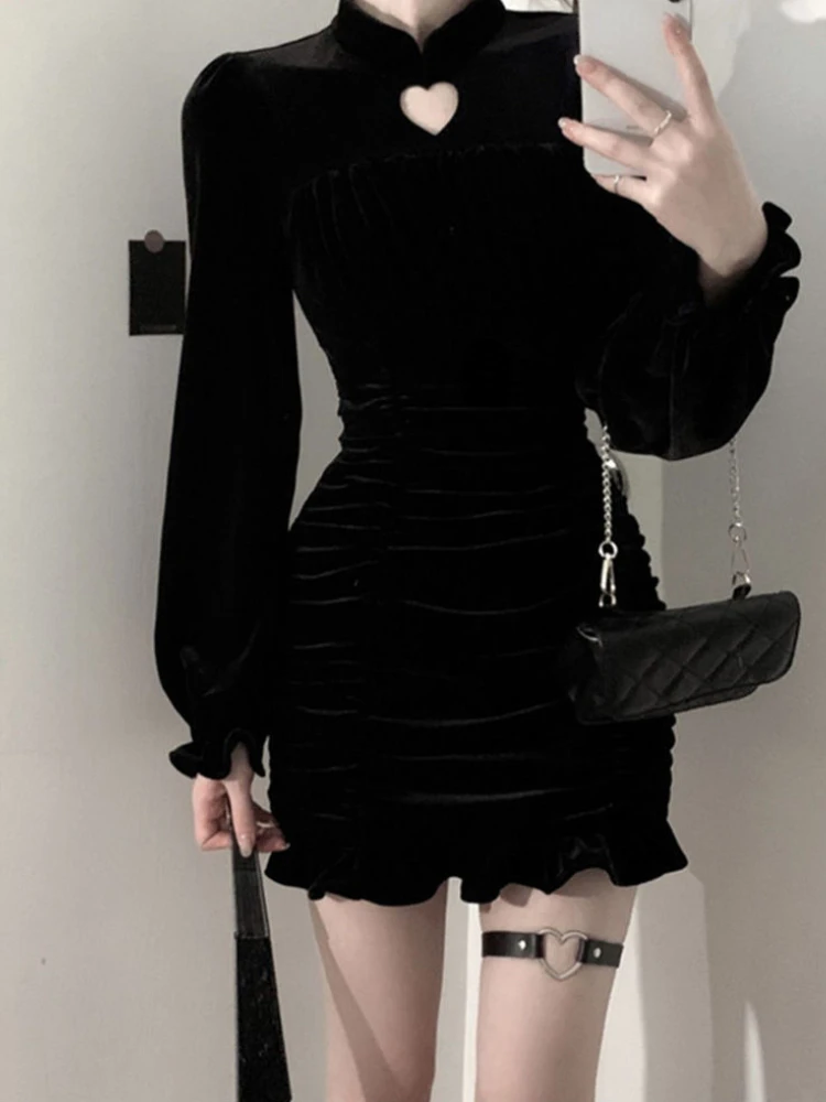 Autumn Black French Vintage Mini Dress Women Elegant Party Hollow Out Chic Dress Female Korean Style Long Sleeve Sexy Dress 2023
Autumn Black French Vintage Mini Dress Women Elegant Party Hollow Out Chic Dress Female Korean Style Long Sleeve Sexy Dress 2023