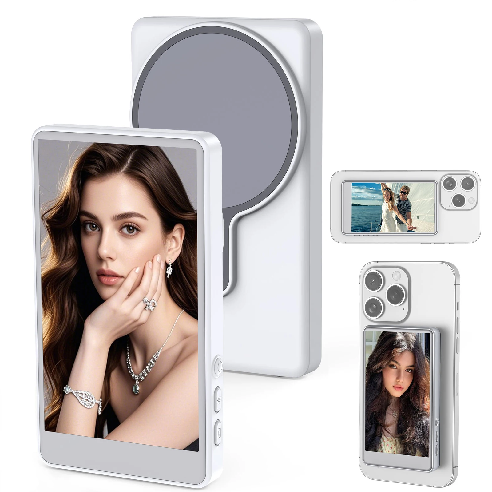 Vlog Selfie Monitor Screen for Phone, Rear Camera for Selfie Vlog Live Stream, Magnetic Mount for MagSafe, Wireless Connection w
Vlog Selfie Monitor Screen for Phone, Rear Camera for Selfie Vlog Live Stream, Magnetic Mount for MagSafe, Wireless Connection w