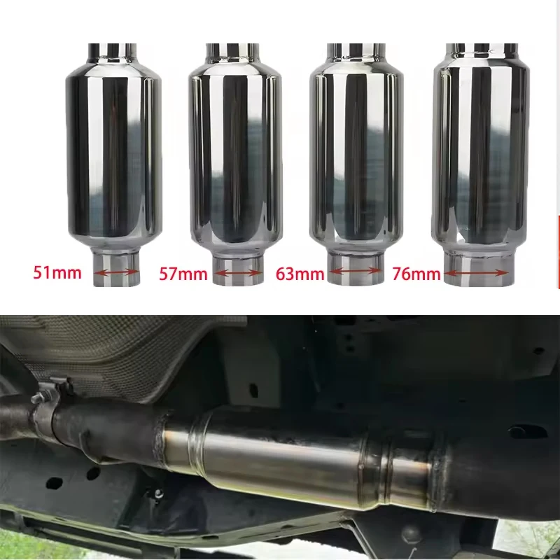 Universal Car Exhaust Muffler 51MM 57MM 63MM 76MM Resonator Silencer Stainless Steel Muffler Tip Exhaust Tail Tube Silencer
Universal Car Exhaust Muffler 51MM 57MM 63MM 76MM Resonator Silencer Stainless Steel Muffler Tip Exhaust Tail Tube Silencer