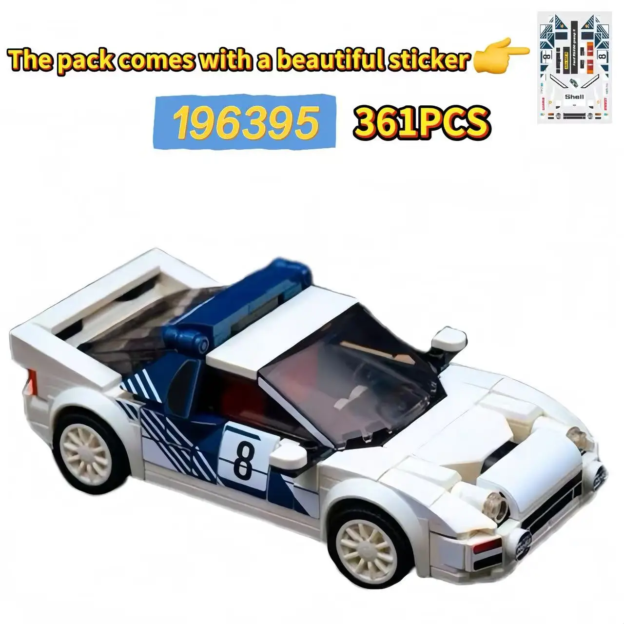 RS200 MOC Model Racing Car, 361PCS, Birthday Gift for Kids, Boys' Toy Ornament, Free Cut Stickers 196395
RS200 MOC Model Racing Car, 361PCS, Birthday Gift for Kids, Boys' Toy Ornament, Free Cut Stickers 196395