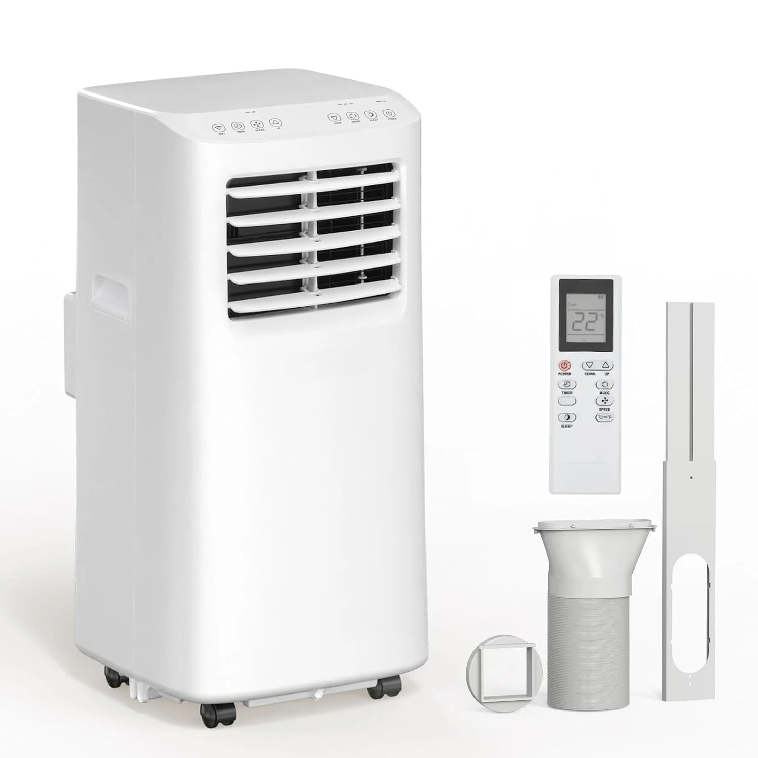 8000 BTU Portable Air Conditioner with Remote Control, 3-in-1 Room AC Unit, Fan & Dehumidifier with Digital Display,, Custom
8000 BTU Portable Air Conditioner with Remote Control, 3-in-1 Room AC Unit, Fan & Dehumidifier with Digital Display,, Custom
