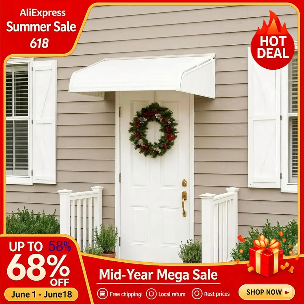 Window Awning 48 W x 40 D with 2 Side Wings,Aluminum Frame ImpactResistant PVC Panels, Shade Angle Set During Installatio,Custom
Window Awning 48 W x 40 D with 2 Side Wings,Aluminum Frame ImpactResistant PVC Panels, Shade Angle Set During Installatio,Custom
