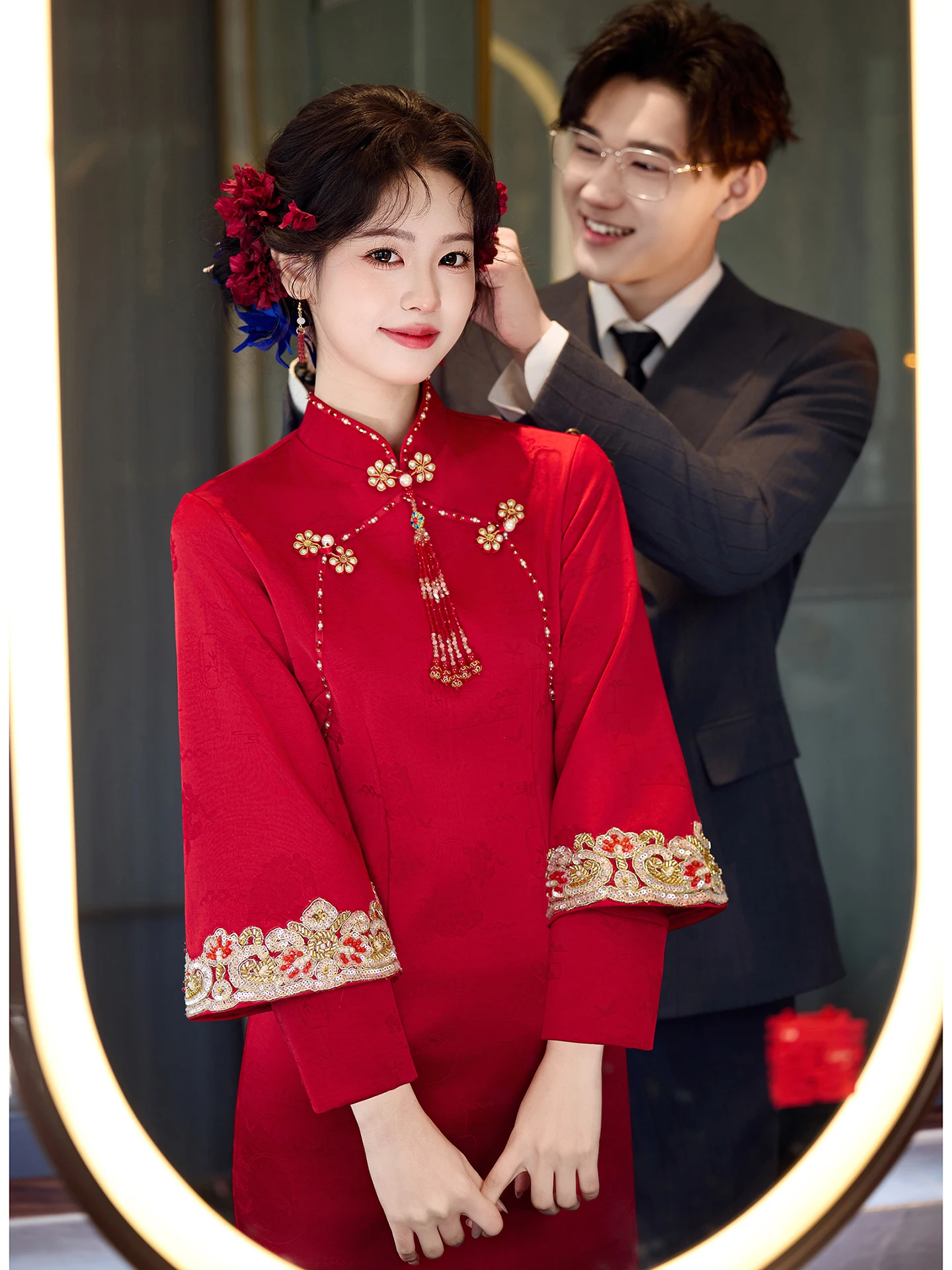 Red Velvet Fro Coat Wedding Dr Thiened Floing Winter Sle for Engagement And Bridal Drinks Mid-Length Long Sve
Red Velvet Fro Coat Wedding Dr Thiened Floing Winter Sle for Engagement And Bridal Drinks Mid-Length Long Sve