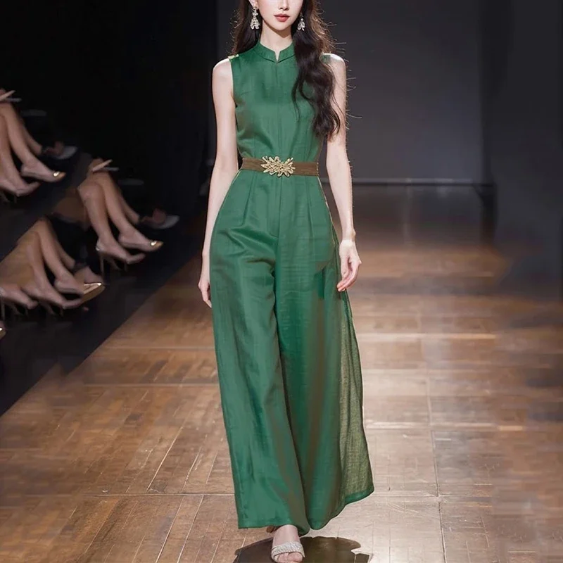 Summer Green Jumpsuit for Women 2025 Unique High-End Exquisite Lady Chinese Style Y2K Good-Looking Children's Clothing
Summer Green Jumpsuit for Women 2025 Unique High-End Exquisite Lady Chinese Style Y2K Good-Looking Children's Clothing