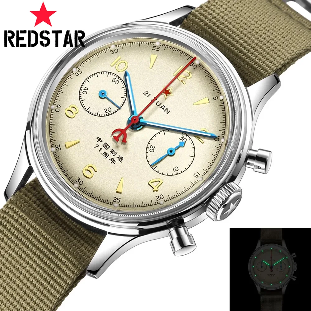 Red Star Classic Aviator 38mm Mechanical 1963 Chronograph Manual Winding Original ST1901 Movement Pilots Luminous Men's Watches
Red Star Classic Aviator 38mm Mechanical 1963 Chronograph Manual Winding Original ST1901 Movement Pilots Luminous Men's Watches