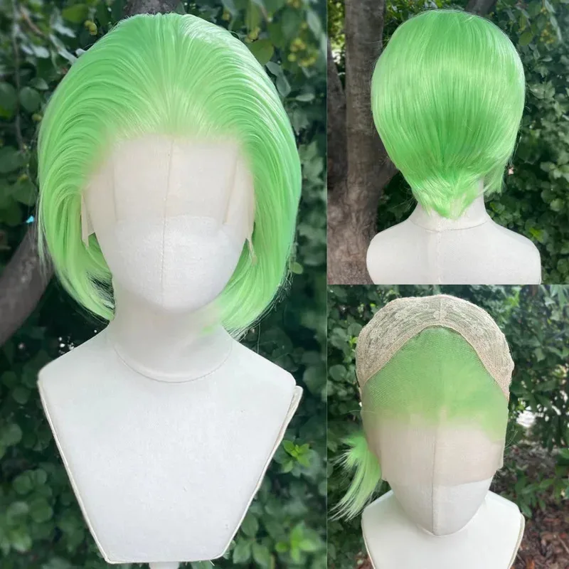 Light Green Wig Short 6inch Straight Wigs 13x4 Synthetic Lace Wigs High Density Lace Wigs Men's Halloween Costume Glueless Wig
Light Green Wig Short 6inch Straight Wigs 13x4 Synthetic Lace Wigs High Density Lace Wigs Men's Halloween Costume Glueless Wig