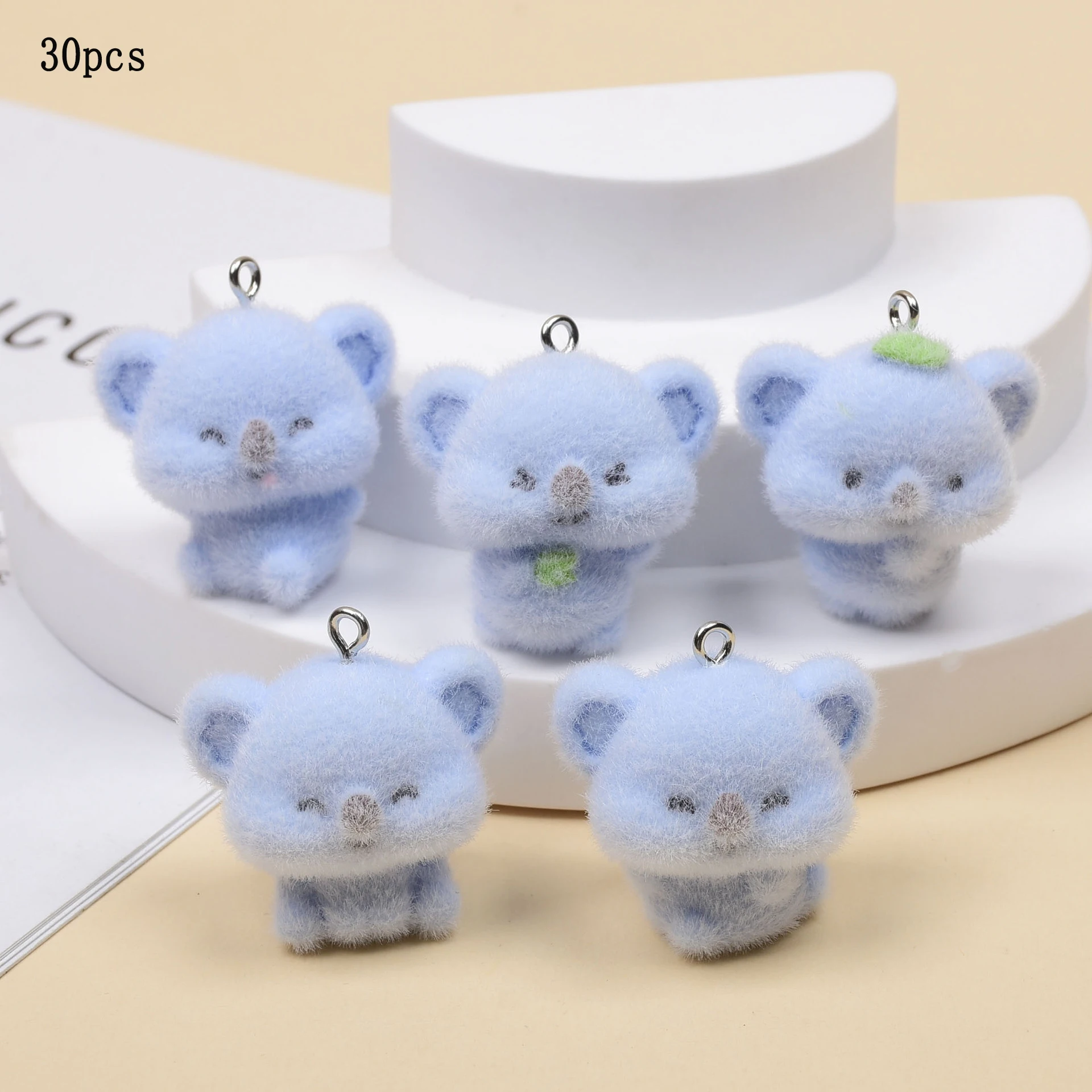 30pcs Flocking Resin Koala Charms Cute Cartoon animal doll pendant For Keychain Necklace Making DIY Jewelry Accessories
30pcs Flocking Resin Koala Charms Cute Cartoon animal doll pendant For Keychain Necklace Making DIY Jewelry Accessories