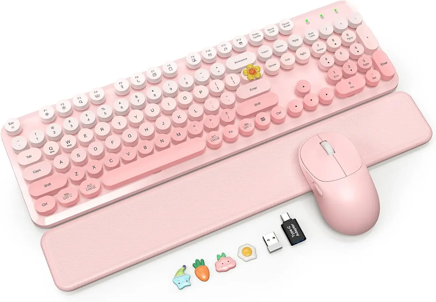 Retro Typewriter Keyboard & Mouse Set, Blush Pink Ombre, 2.4GHz Wireless, Wrist Rest, Auto Sleep
Retro Typewriter Keyboard & Mouse Set, Blush Pink Ombre, 2.4GHz Wireless, Wrist Rest, Auto Sleep