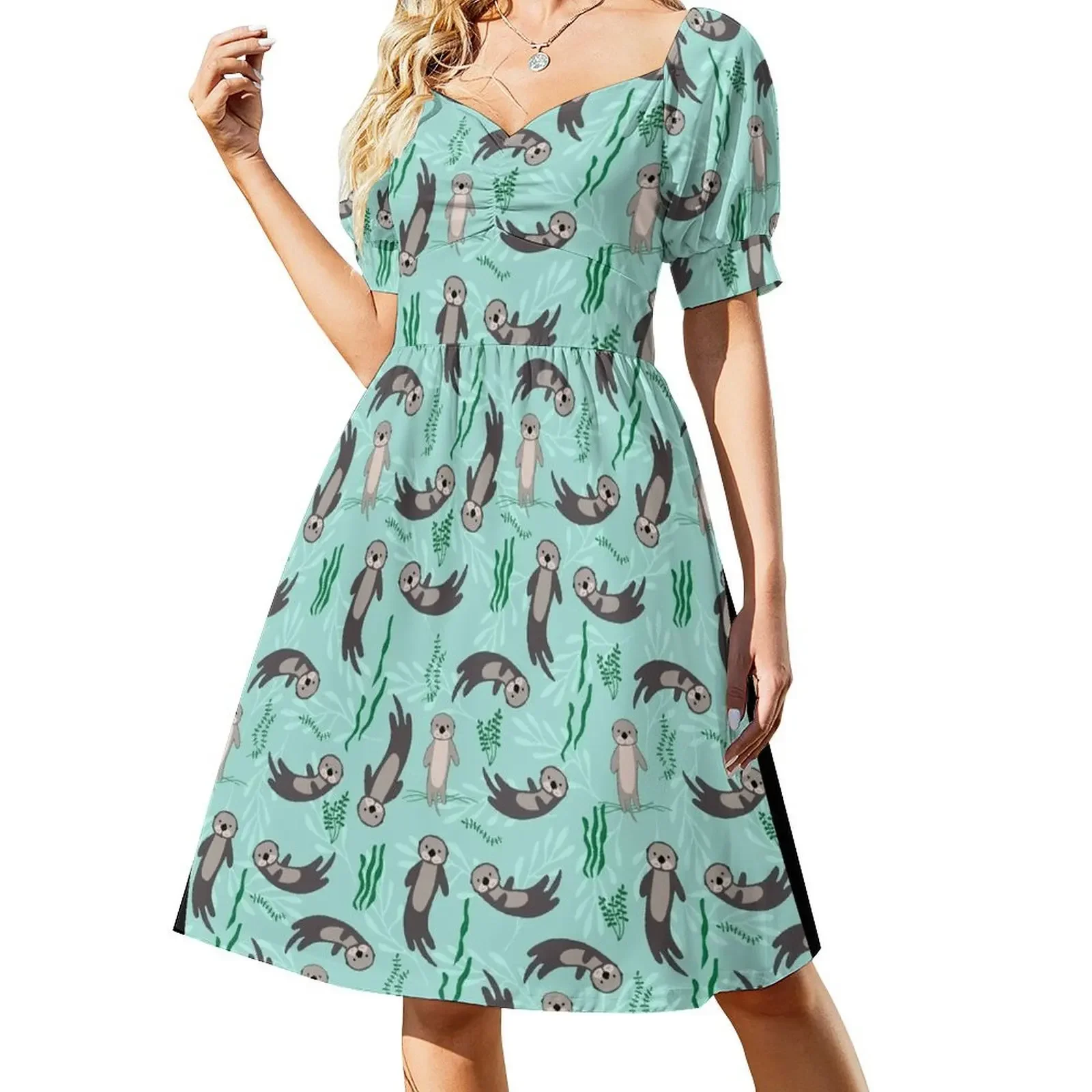 Otters Plants Green Seamless Sleeveless Dress Women long dress birthday dresses for women Dress
Otters Plants Green Seamless Sleeveless Dress Women long dress birthday dresses for women Dress