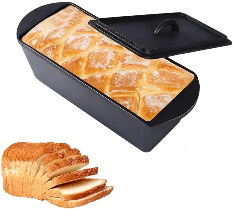 Cast Iron Bread Pan with Lid, 2LB Capacity Large Pullman Loaf Pan for Homemade Bread, Non-Stick Dual Handle Pre-Seasoned
Cast Iron Bread Pan with Lid, 2LB Capacity Large Pullman Loaf Pan for Homemade Bread, Non-Stick Dual Handle Pre-Seasoned