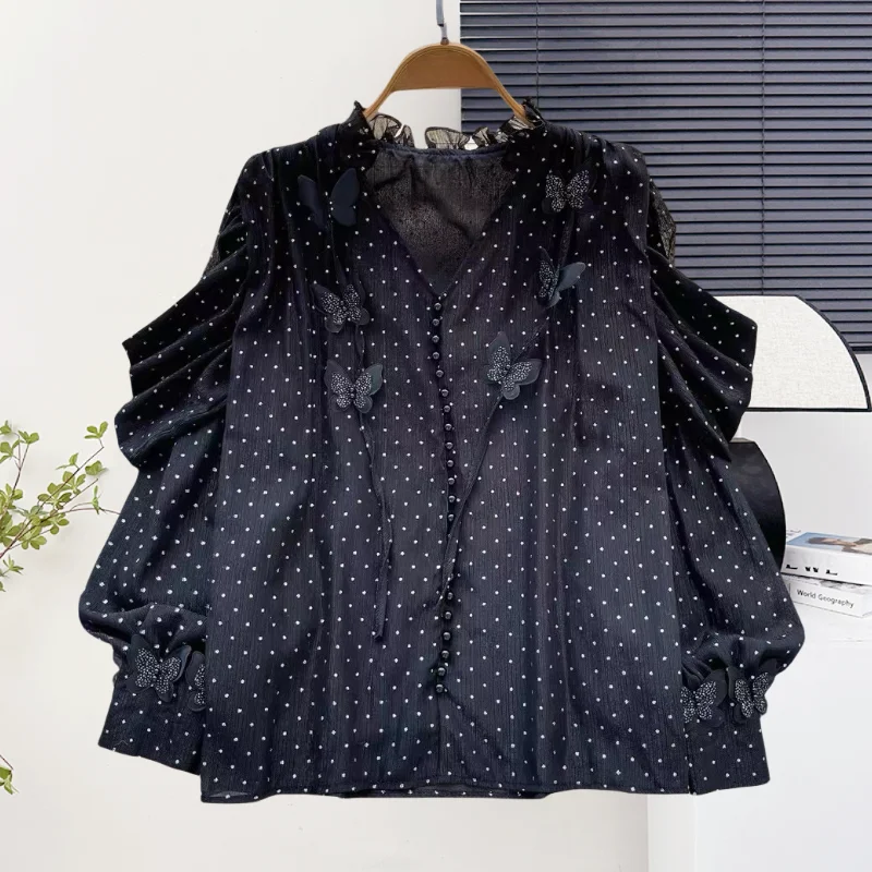 New,Korean,Style,Pullover,Blouse,Chic,Sexy,V-Neck,Patchwork,Three-dimensional butterfly,Beading,Women,Long Sleeve,Tops,571603
New,Korean,Style,Pullover,Blouse,Chic,Sexy,V-Neck,Patchwork,Three-dimensional butterfly,Beading,Women,Long Sleeve,Tops,571603