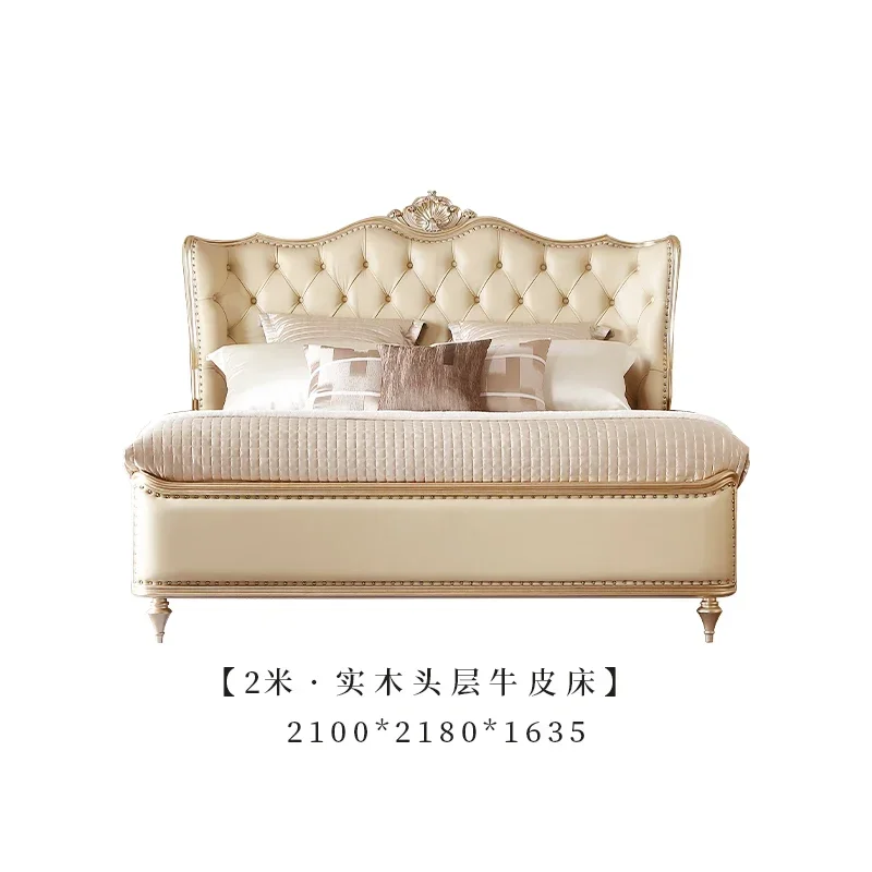 French Genuine Leather Solid Wood Bed European Retro Master Bedroom Double Princess Bed 1.8 M Marriage Bed
French Genuine Leather Solid Wood Bed European Retro Master Bedroom Double Princess Bed 1.8 M Marriage Bed
