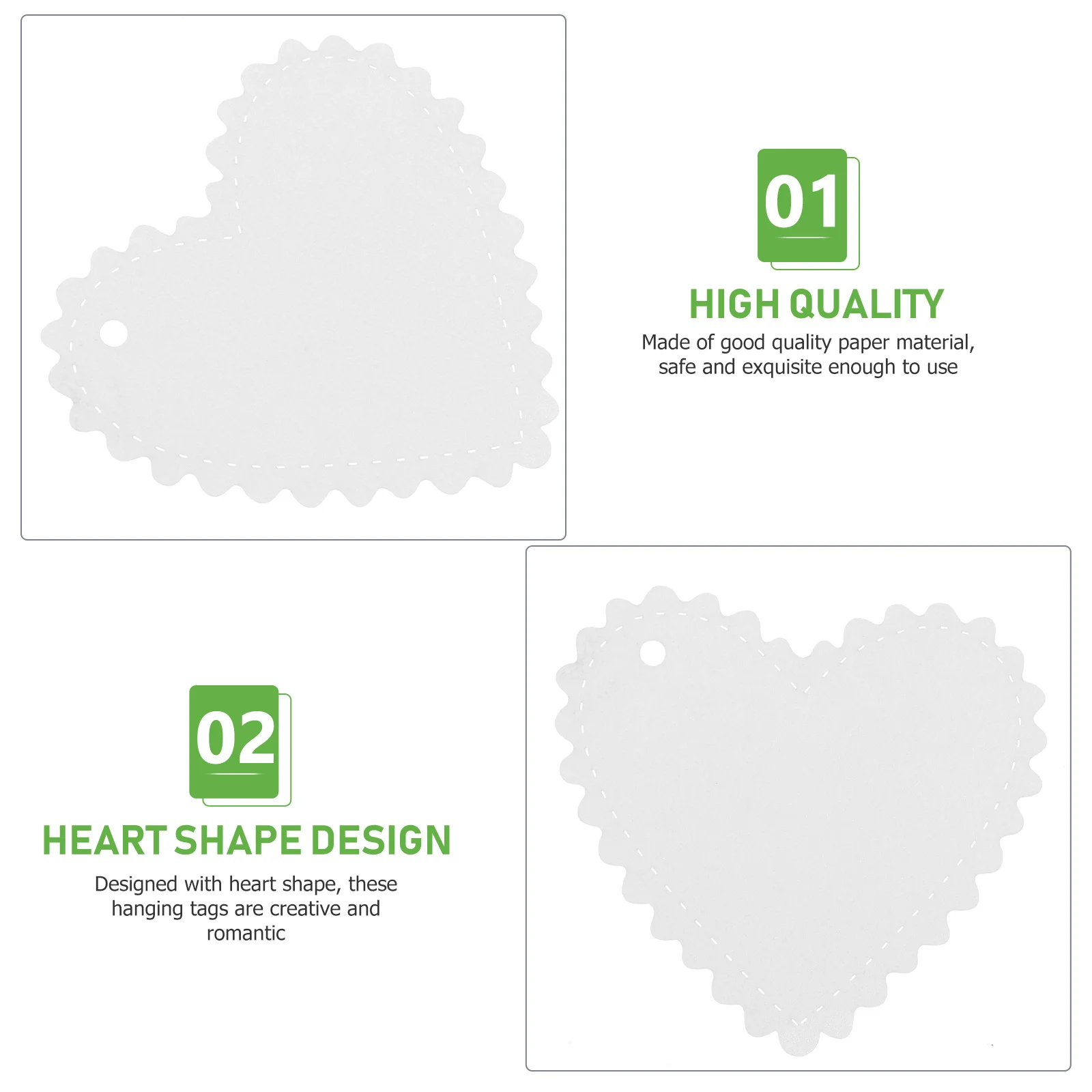 30Pcs Heart-Shaped Paper Hanging Tags Creative Gift Labels White for Valentine's Day Wedding Bake Festive Decoration
30Pcs Heart-Shaped Paper Hanging Tags Creative Gift Labels White for Valentine's Day Wedding Bake Festive Decoration