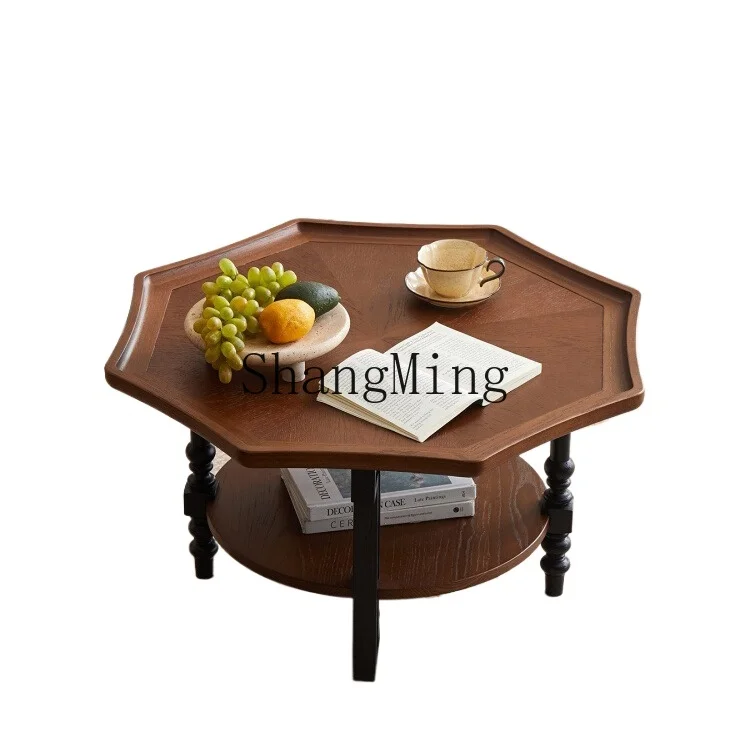 YQ retro solid wood coffee table small apartment creative coffee table living room medieval octagonal tea table
YQ retro solid wood coffee table small apartment creative coffee table living room medieval octagonal tea table