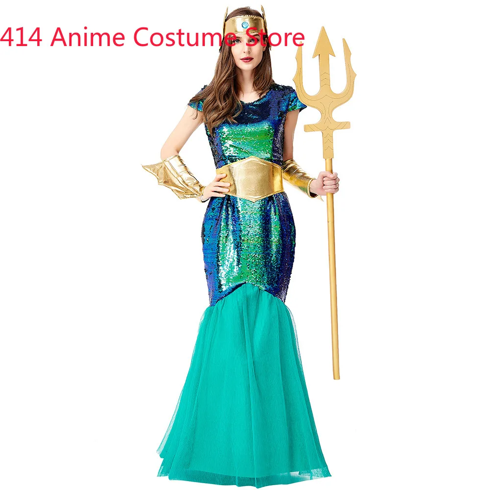 Adult Women Mermaid Queen Costume Sea Siren Costumes Fantasia Halloween Purim Carnival Mardi Gras Dress up
Adult Women Mermaid Queen Costume Sea Siren Costumes Fantasia Halloween Purim Carnival Mardi Gras Dress up