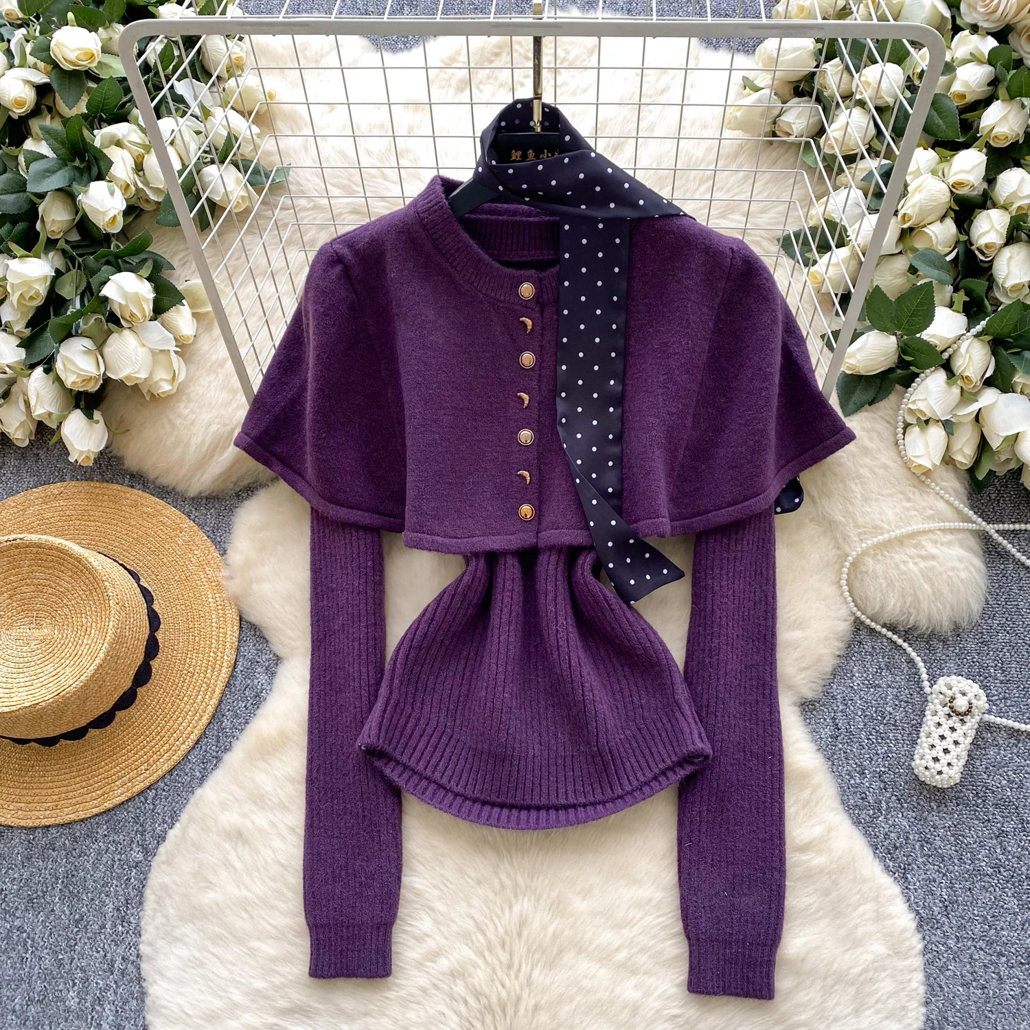 Elegant Basics Knit Long Sleeves slim button Vintage Top Office Lady High Street Autumn Women Blouse
Elegant Basics Knit Long Sleeves slim button Vintage Top Office Lady High Street Autumn Women Blouse