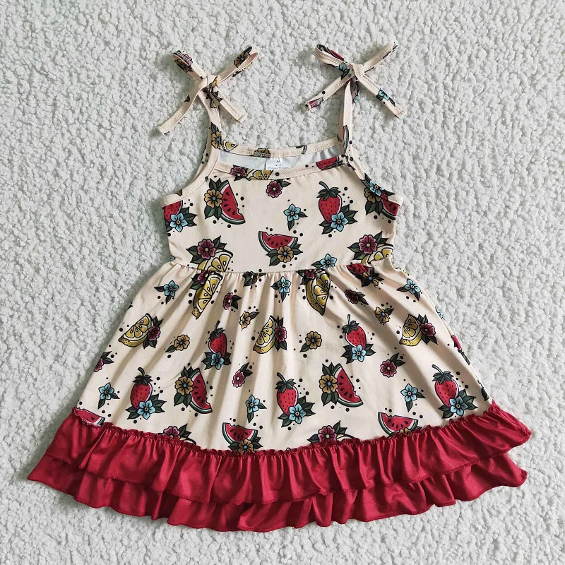 New Summer Fashion Baby Girl Fruit Flower Suspender Lace-up Dress Boutique Wholesale Kids Children Clothing Skirt
New Summer Fashion Baby Girl Fruit Flower Suspender Lace-up Dress Boutique Wholesale Kids Children Clothing Skirt