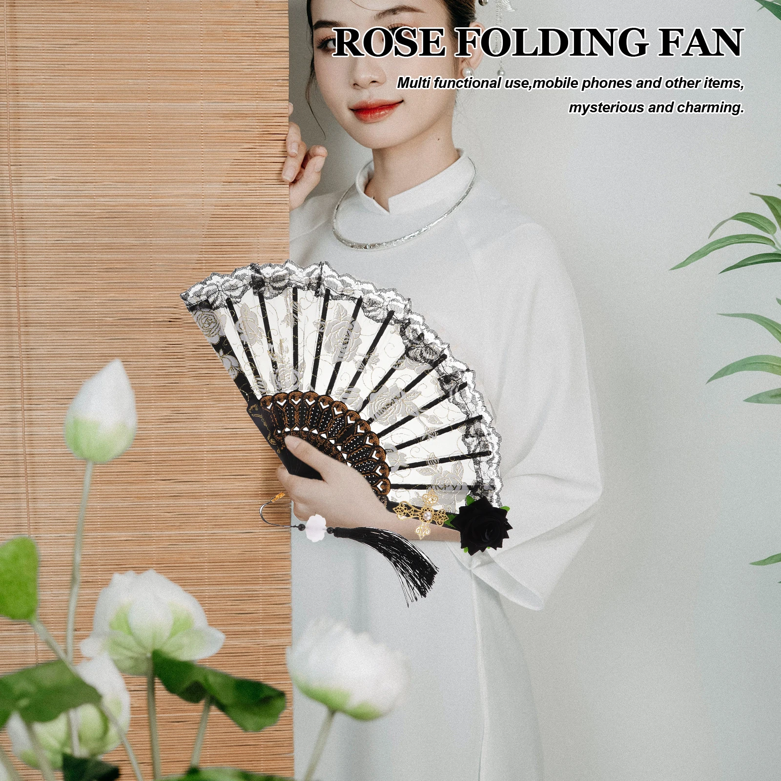 Black Lace Rose Folding Hand Collapsible Floral For Wedding Bridal Accessories Vintage Spanish Fan Dancer Prop Large Foldable
Black Lace Rose Folding Hand Collapsible Floral For Wedding Bridal Accessories Vintage Spanish Fan Dancer Prop Large Foldable