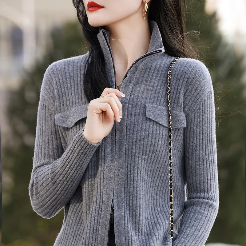 2025 spring and autumn new high lapel 100% pure wool cardigan women's casual coat loose zipper long-sleeved fashion sweater knit
2025 spring and autumn new high lapel 100% pure wool cardigan women's casual coat loose zipper long-sleeved fashion sweater knit