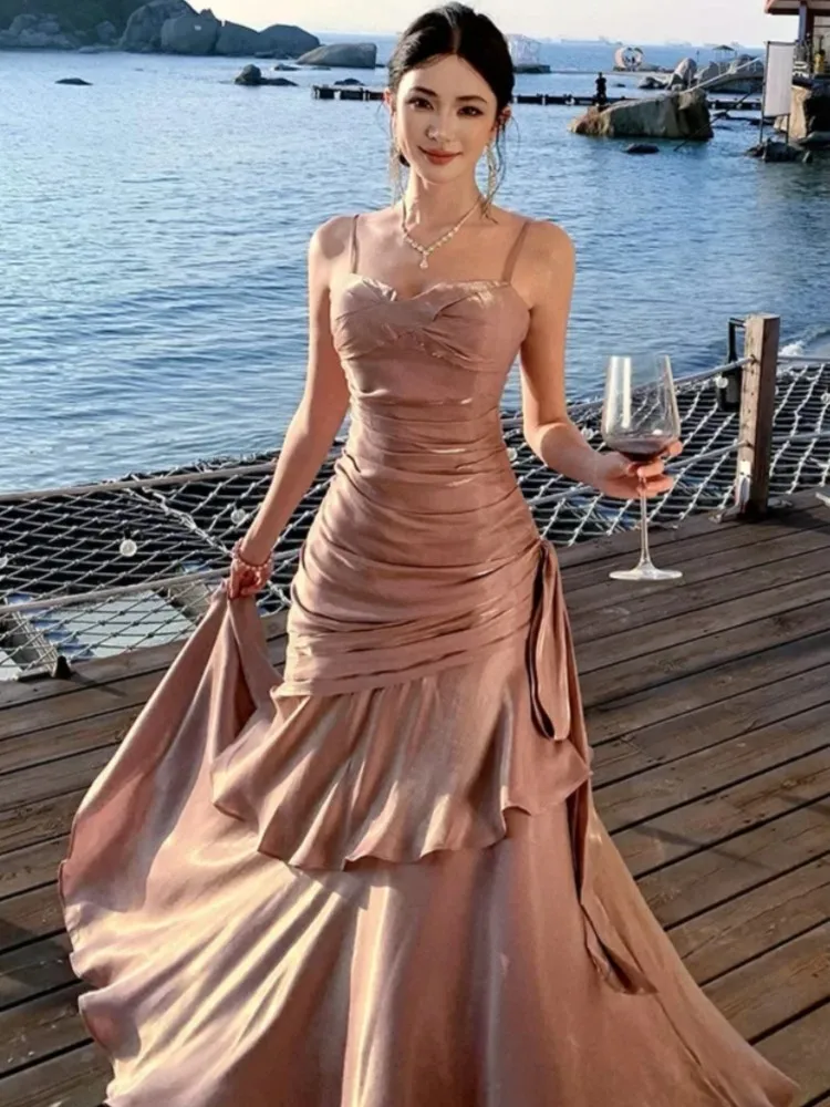 Elegant Ruffles Party Long Dress for Women Sexy Solid Spaghetti Strap Sleeveless Evening Dresses Summer Slim Beach New Vestidos
Elegant Ruffles Party Long Dress for Women Sexy Solid Spaghetti Strap Sleeveless Evening Dresses Summer Slim Beach New Vestidos