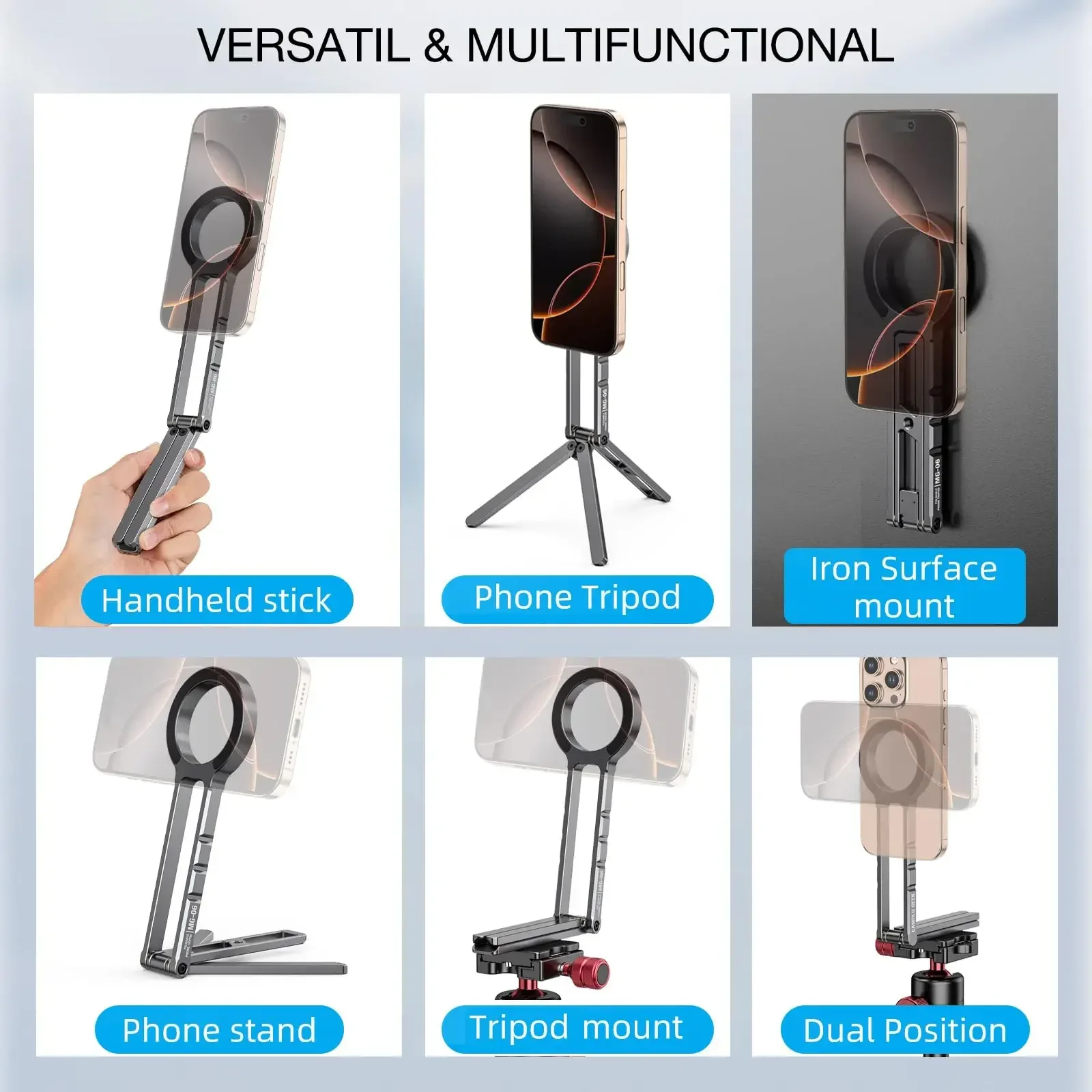 Camolo Mg-06 Pocket Tripod- 3-Second Magsafe Lock for Iphone 16, 18Cm Foldable - Train/bus Vlogging W/ Anti-Shake Base
Camolo Mg-06 Pocket Tripod- 3-Second Magsafe Lock for Iphone 16, 18Cm Foldable - Train/bus Vlogging W/ Anti-Shake Base