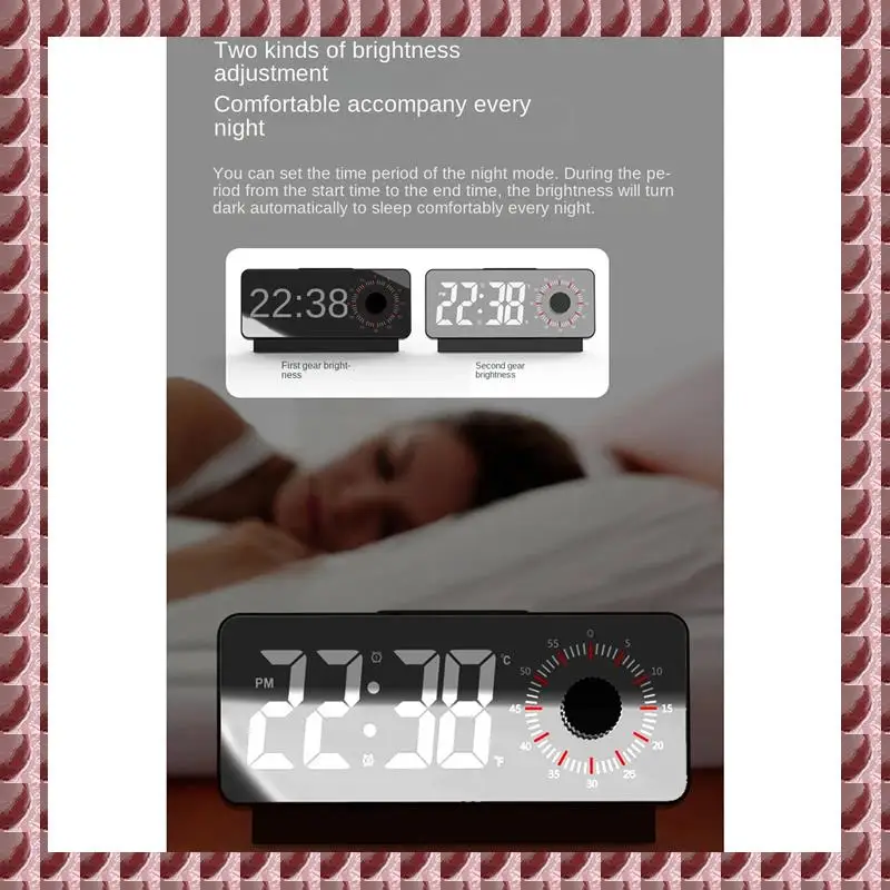A95G Alarm Clock Digital Electronic Alarm Clocks Visual Timer Mirror Temperature Clock With Snooze Function Desk Clock White Dur
A95G Alarm Clock Digital Electronic Alarm Clocks Visual Timer Mirror Temperature Clock With Snooze Function Desk Clock White Dur