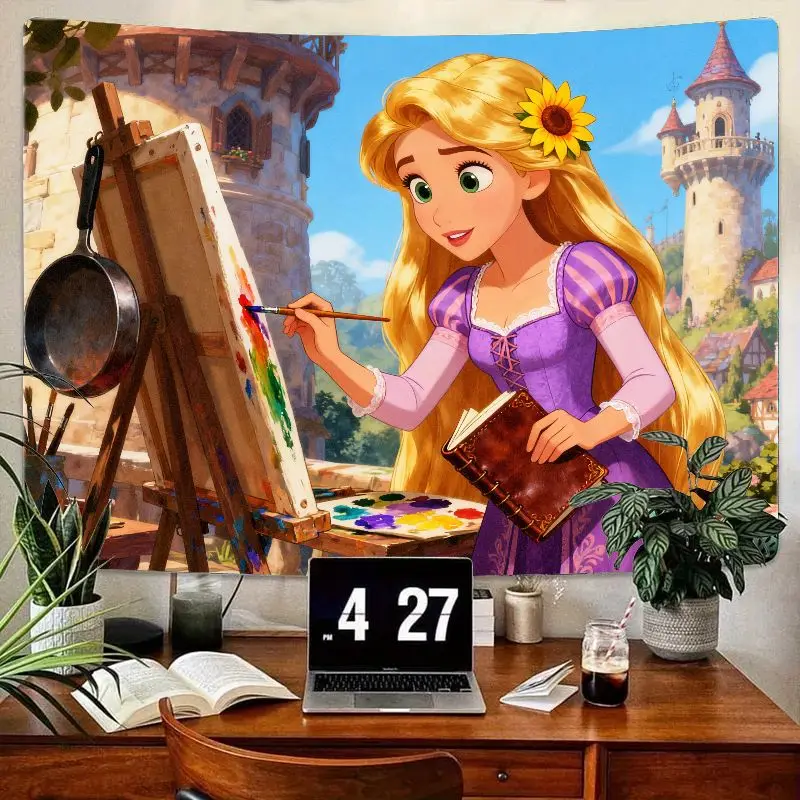 1 шт., гобелен Disney Tangled Rapunzel Artist, современный полиэстер, настенный декор для спальни, подарок для фанатов Диснея 
1 шт., гобелен Disney Tangled Rapunzel Artist, современный полиэстер, настенный декор для спальни, подарок для фанатов Диснея