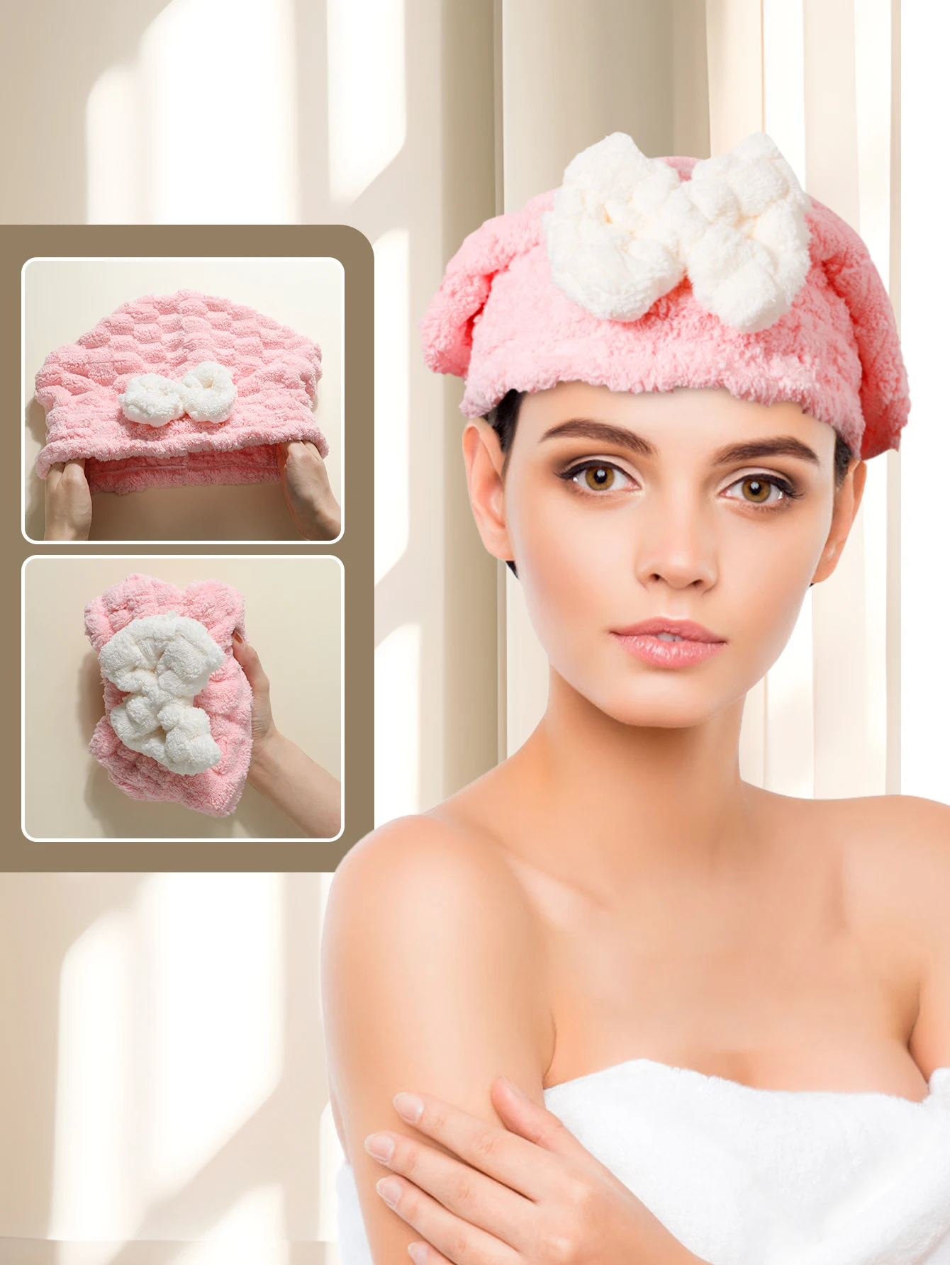 1pc Sweet and Cute Bow Microfiber Hair Drying Cap, Extrame Soft & Ultra Absorbent, Fast Drying Hair Turban Wrap Towels Shower
1pc Sweet and Cute Bow Microfiber Hair Drying Cap, Extrame Soft & Ultra Absorbent, Fast Drying Hair Turban Wrap Towels Shower
