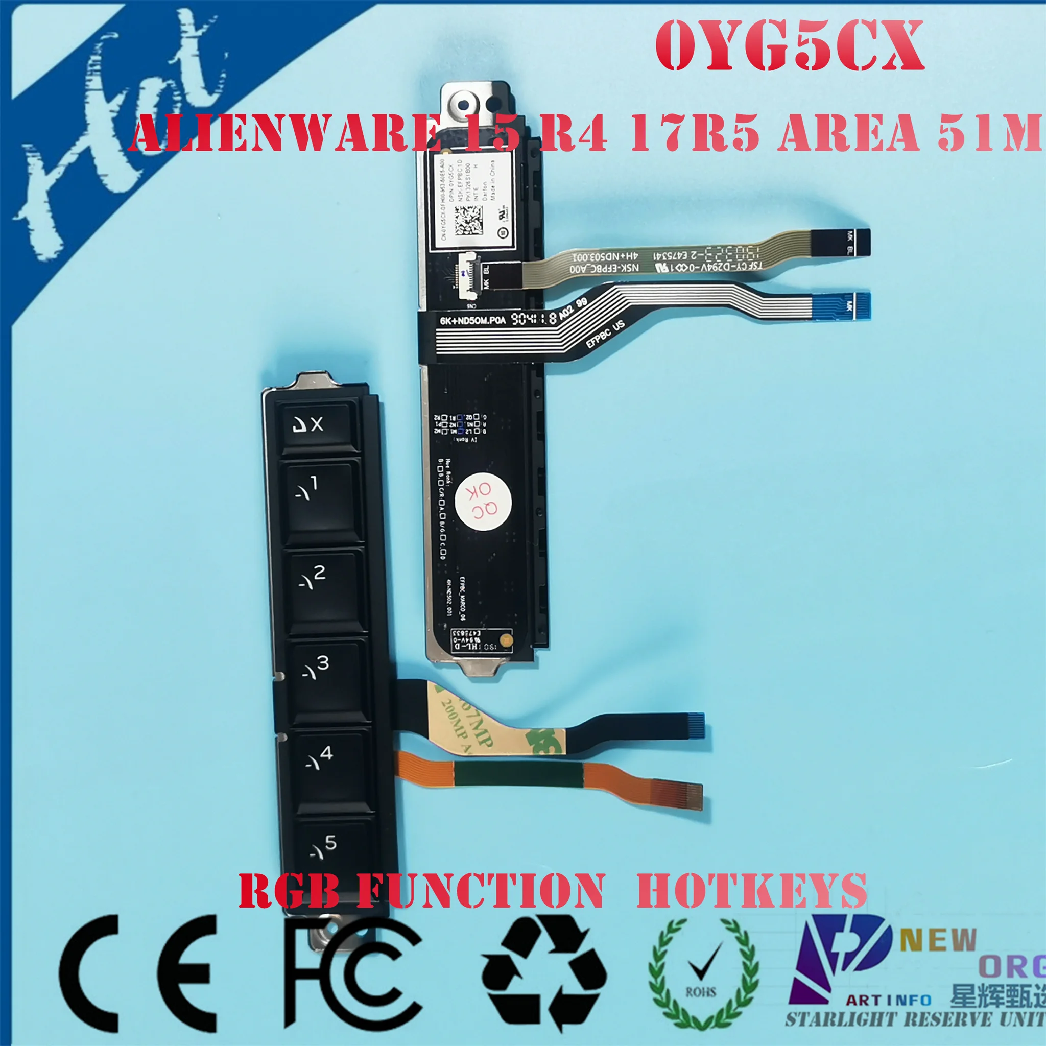 NEW ORG backlight function keys for DELL ALIENWARE 15 R4 17 R5 AREA 51M Series laptop hotkeys of RGB keyboard 0YG5CX NSK-EFPBC
NEW ORG backlight function keys for DELL ALIENWARE 15 R4 17 R5 AREA 51M Series laptop hotkeys of RGB keyboard 0YG5CX NSK-EFPBC
