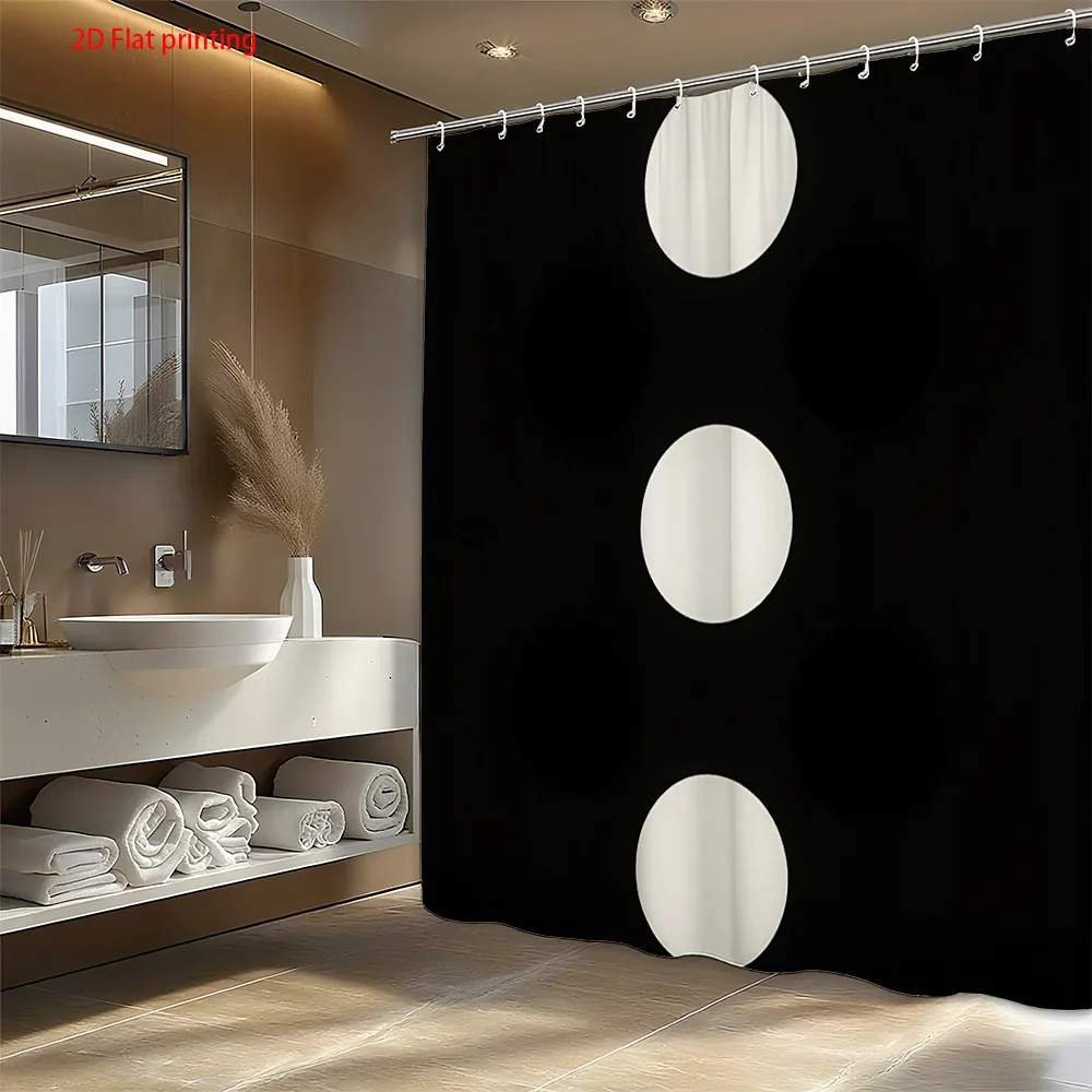 Современная черно-белая шторка для душа с геометрическим круговым узором, 2D цифровая печать, полиэстер, с крючками
Современная черно-белая шторка для душа с геометрическим круговым узором, 2D цифровая печать, полиэстер, с крючками