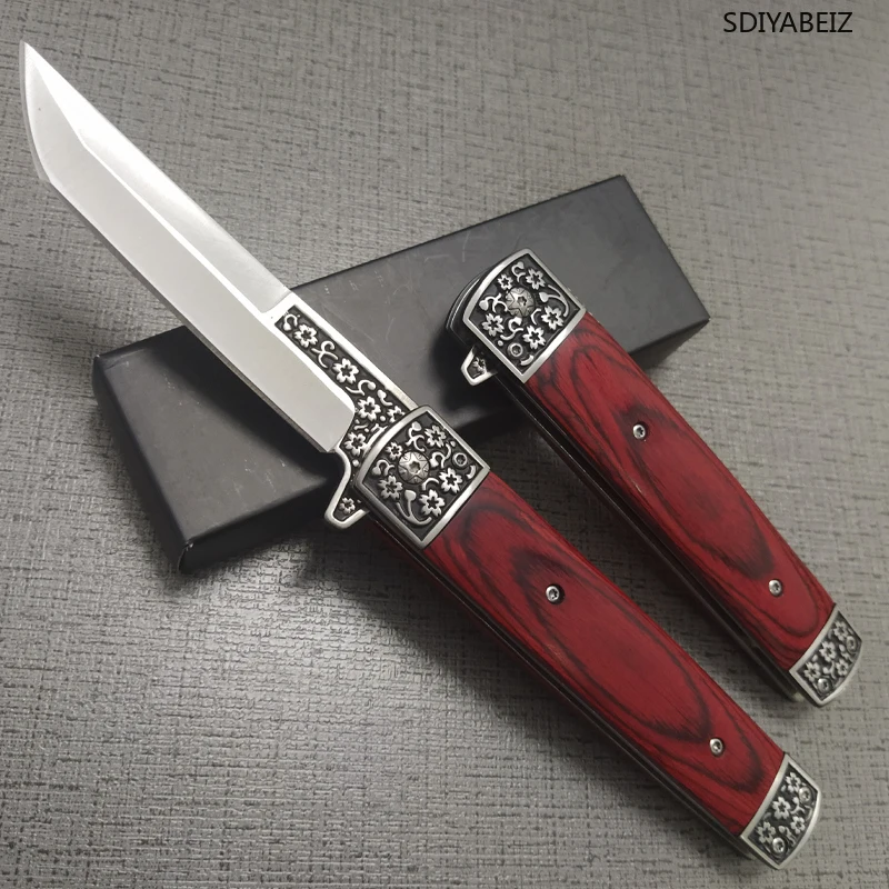8.59'' Pocket Knife Full Tang Newest Red Woodle Handle Tactical Knife Survival Camping Outdoor Tools Collection Hunting Knives
8.59'' Pocket Knife Full Tang Newest Red Woodle Handle Tactical Knife Survival Camping Outdoor Tools Collection Hunting Knives
