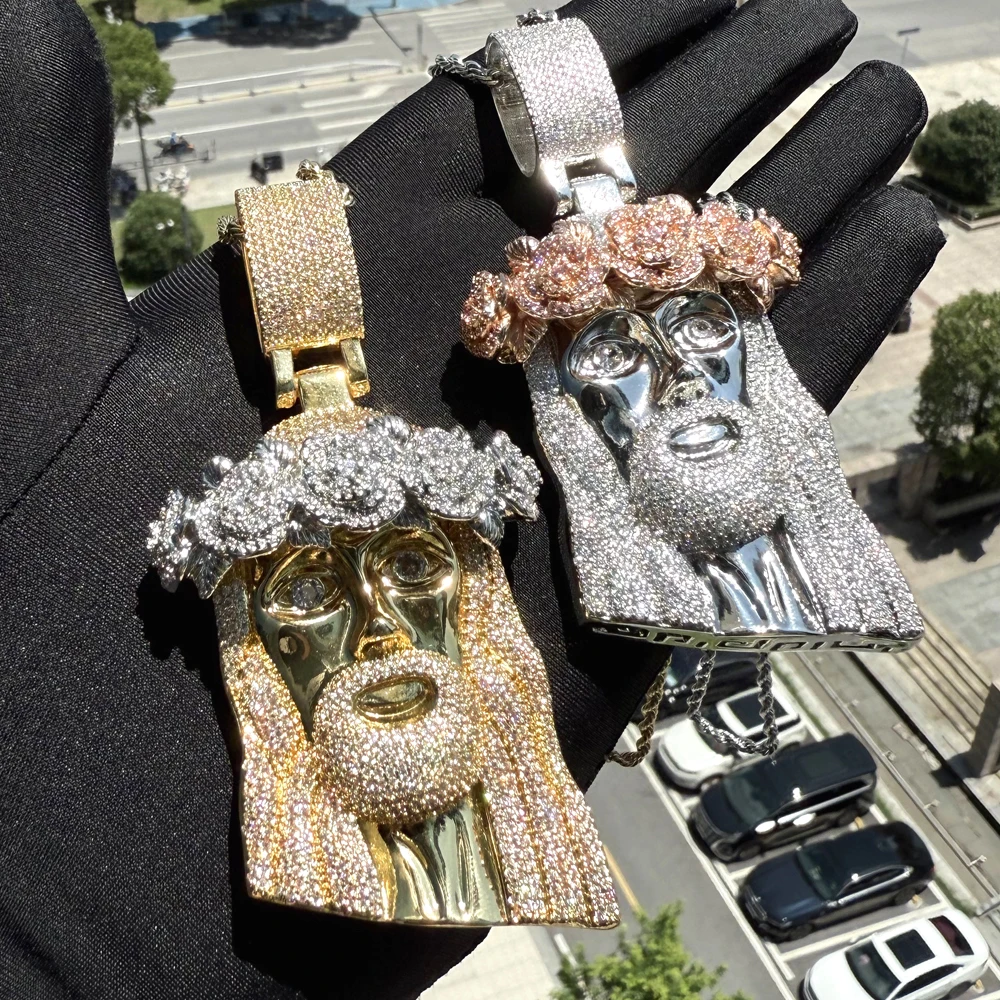 2025 New Iced Out Bling CZ Jesus Head Necklace Pendant For Men Hip Hop Charm Christian Jesus Pendant Jewelry Drop Shipping
2025 New Iced Out Bling CZ Jesus Head Necklace Pendant For Men Hip Hop Charm Christian Jesus Pendant Jewelry Drop Shipping