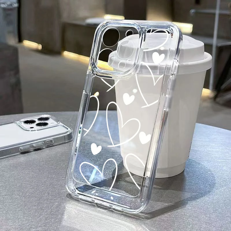 White Love Heart Soft Clear Phone Case For iPhone 16 14 13 12 11 Pro Max XS X 7 8 Plus SE 2020 Cover For iPhone 15 Pro Max Cases
White Love Heart Soft Clear Phone Case For iPhone 16 14 13 12 11 Pro Max XS X 7 8 Plus SE 2020 Cover For iPhone 15 Pro Max Cases
