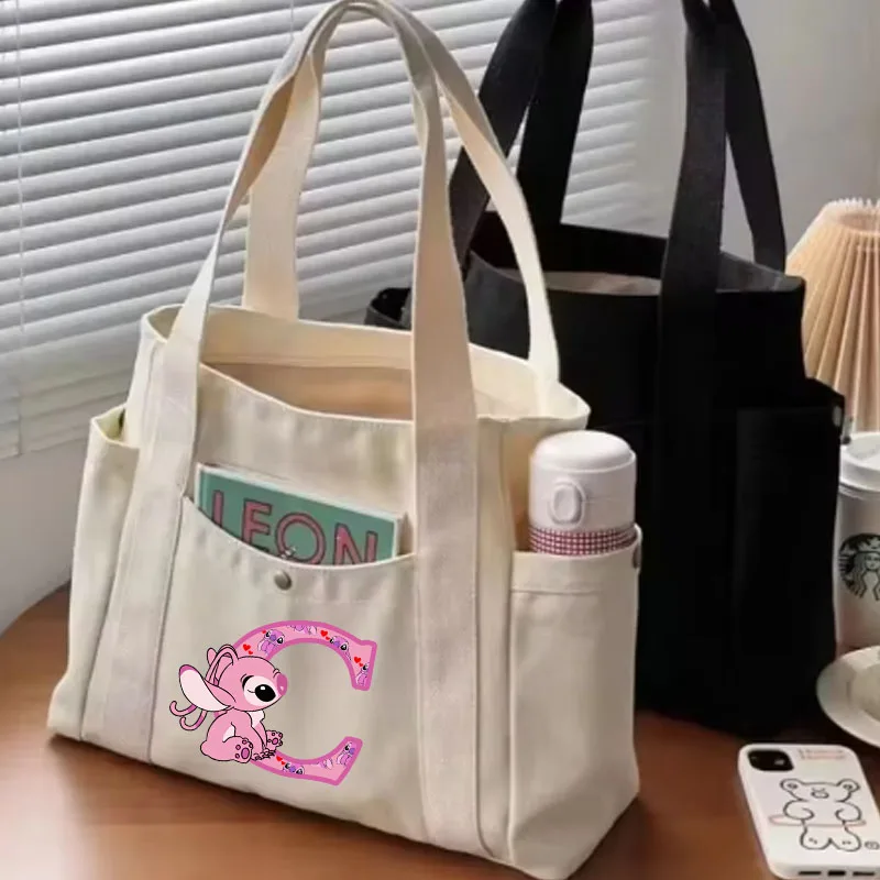 Cartoon Disney Lilo &Stitch Angel Canvas Women's Bag Large Capacity Causal Zipper Shoulder Bag Student Ladies Handbag Shopping
Cartoon Disney Lilo &Stitch Angel Canvas Women's Bag Large Capacity Causal Zipper Shoulder Bag Student Ladies Handbag Shopping