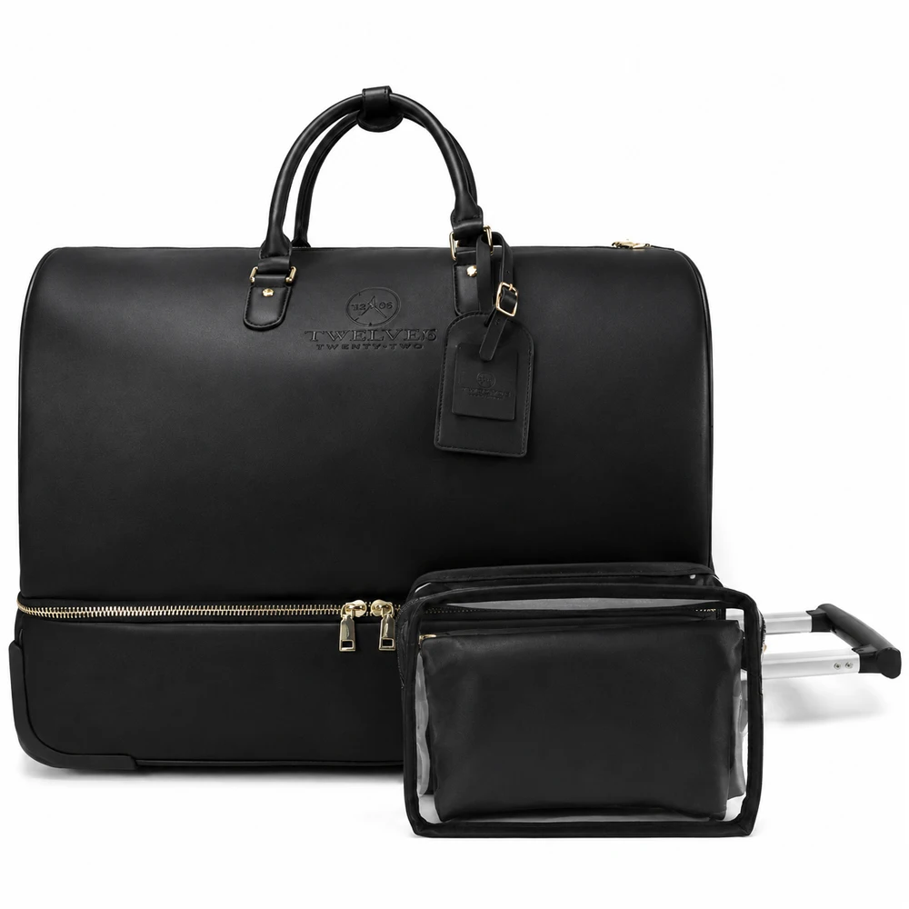 Genuine Leather Rolling Duffel Bag, Carry On Travel Bag with Wheels, USB Port, Shoe Compartment, Free Toiletry Bag
Genuine Leather Rolling Duffel Bag, Carry On Travel Bag with Wheels, USB Port, Shoe Compartment, Free Toiletry Bag