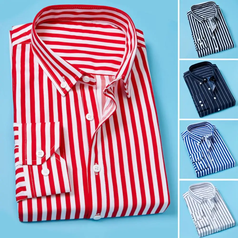 Top Long Sleeve Casual Fashion Shirt Men Vertical Stripes Spring Autumn Business Top
Top Long Sleeve Casual Fashion Shirt Men Vertical Stripes Spring Autumn Business Top