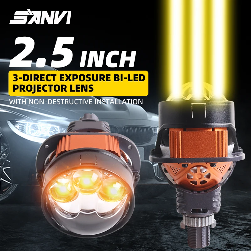 SANVI Strong 2.5 Inch S22pro Bi Led Hyperboloid Lens for Car Motorcycle Headlight Lights H7 H4 LED H1 9005 9006 Auto Accessory
SANVI Strong 2.5 Inch S22pro Bi Led Hyperboloid Lens for Car Motorcycle Headlight Lights H7 H4 LED H1 9005 9006 Auto Accessory